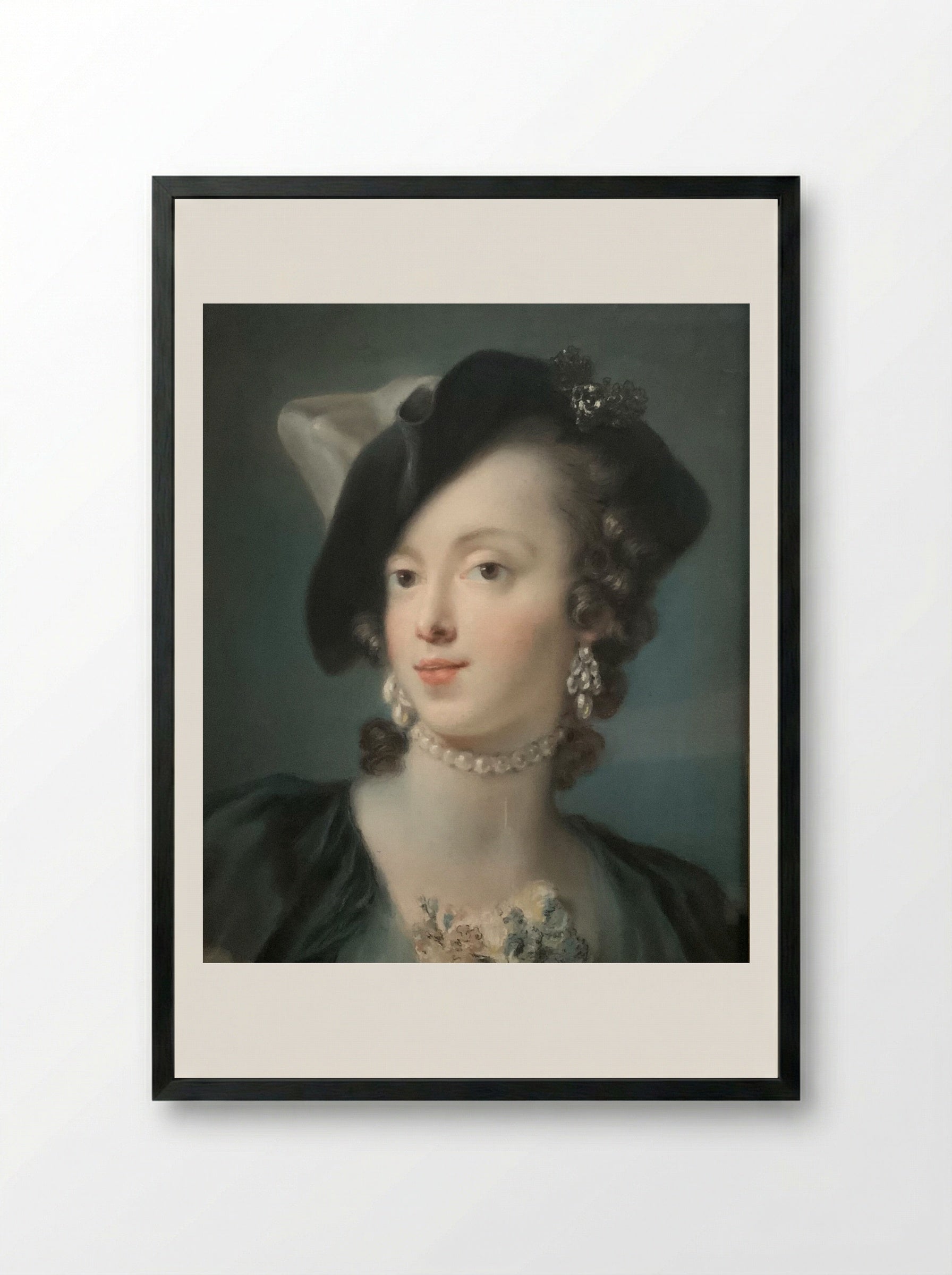Head of a Girl - Rosalba Carriera - Framed Print Black