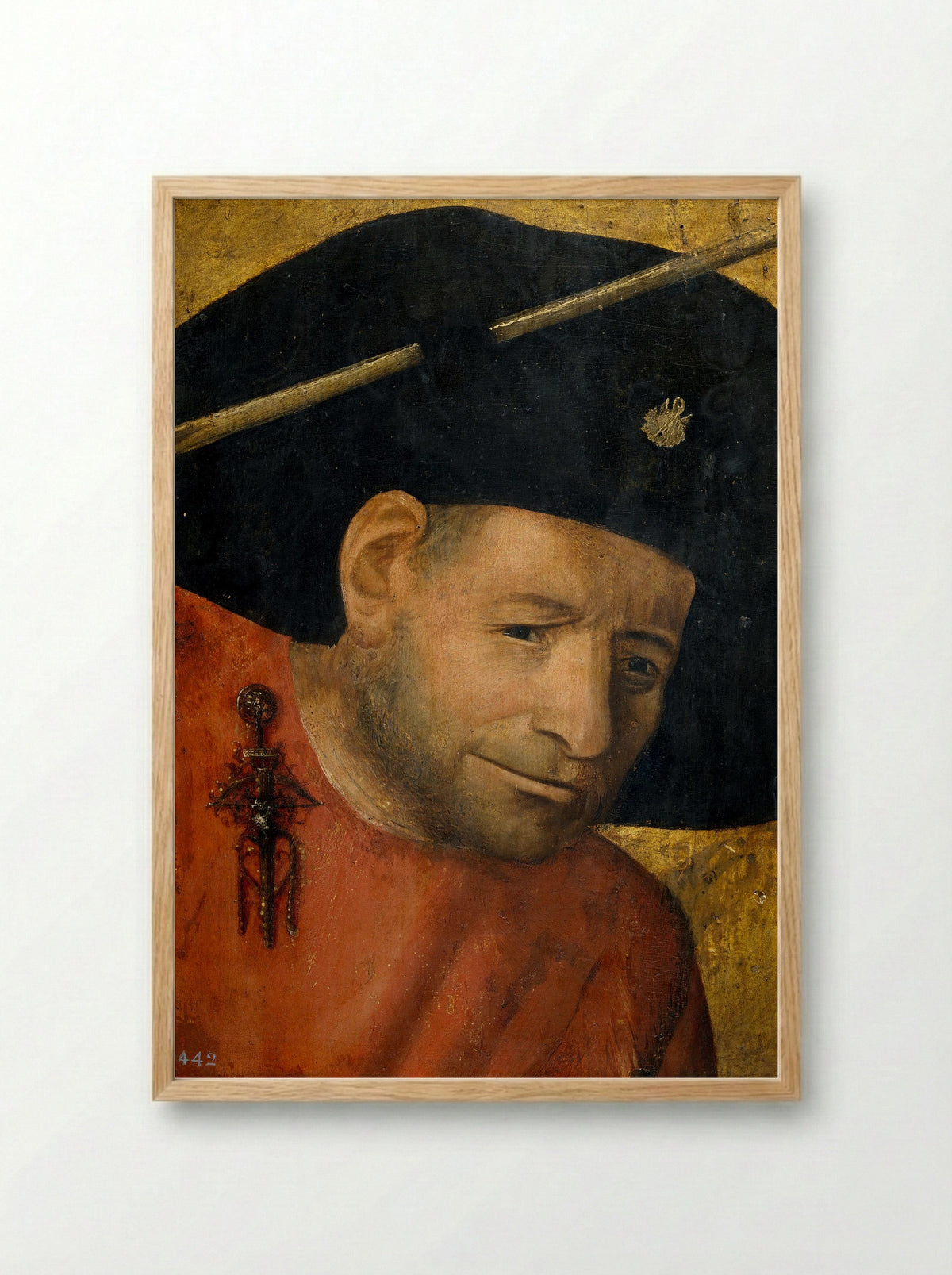 Head of a Halberdier - Hieronymus Bosch - Framed Print Wood