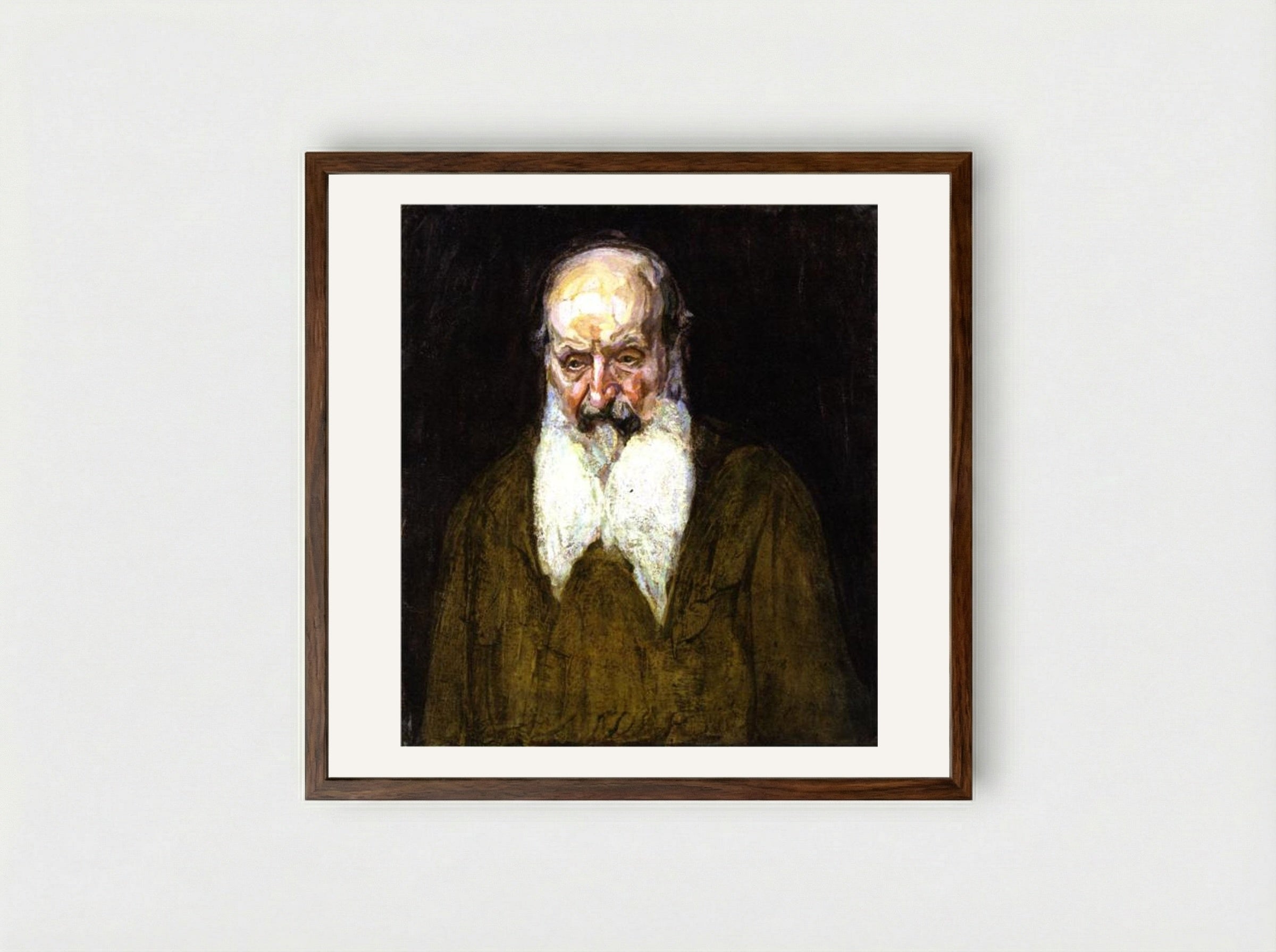 Head of a Jew in Palestine - Henry Ossawa Tanner - Framed Print Dark Wood