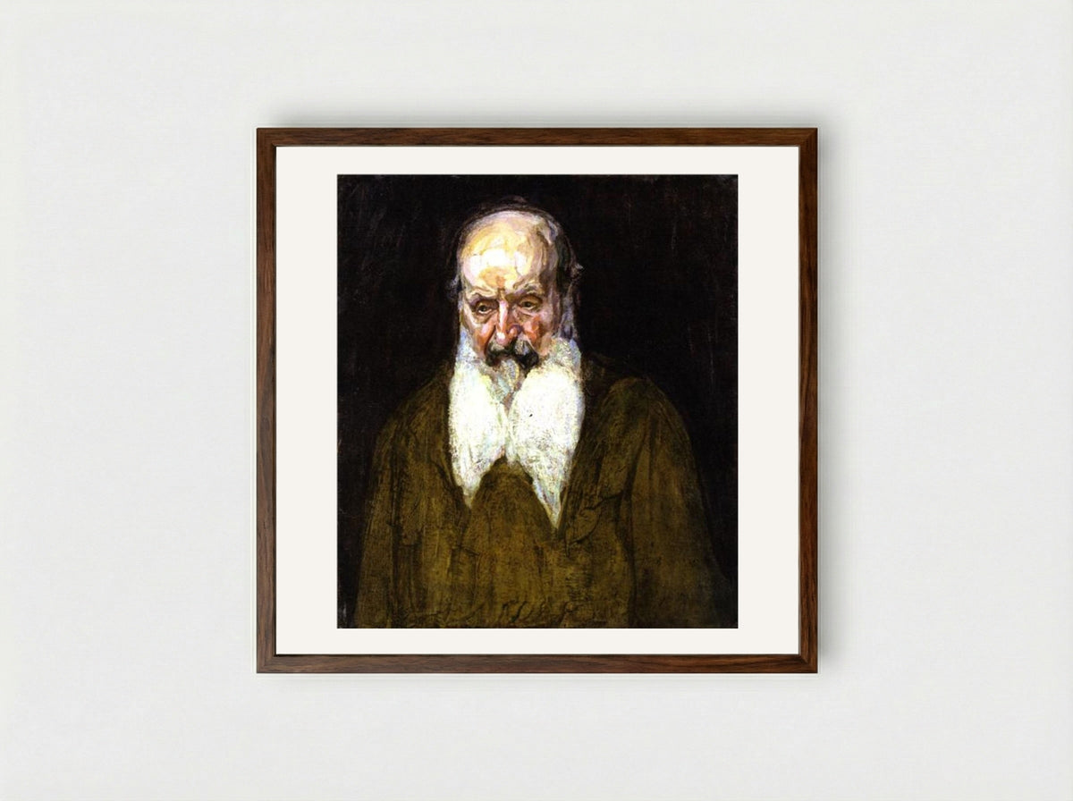 Head of a Jew in Palestine - Henry Ossawa Tanner - Framed Print Dark Wood