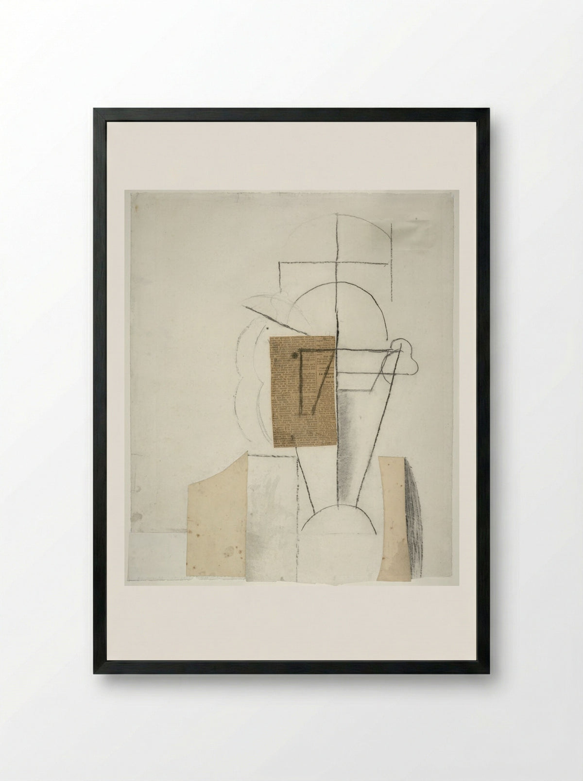 Head of a Man with a Hat - Pablo Picasso - Framed Print Black