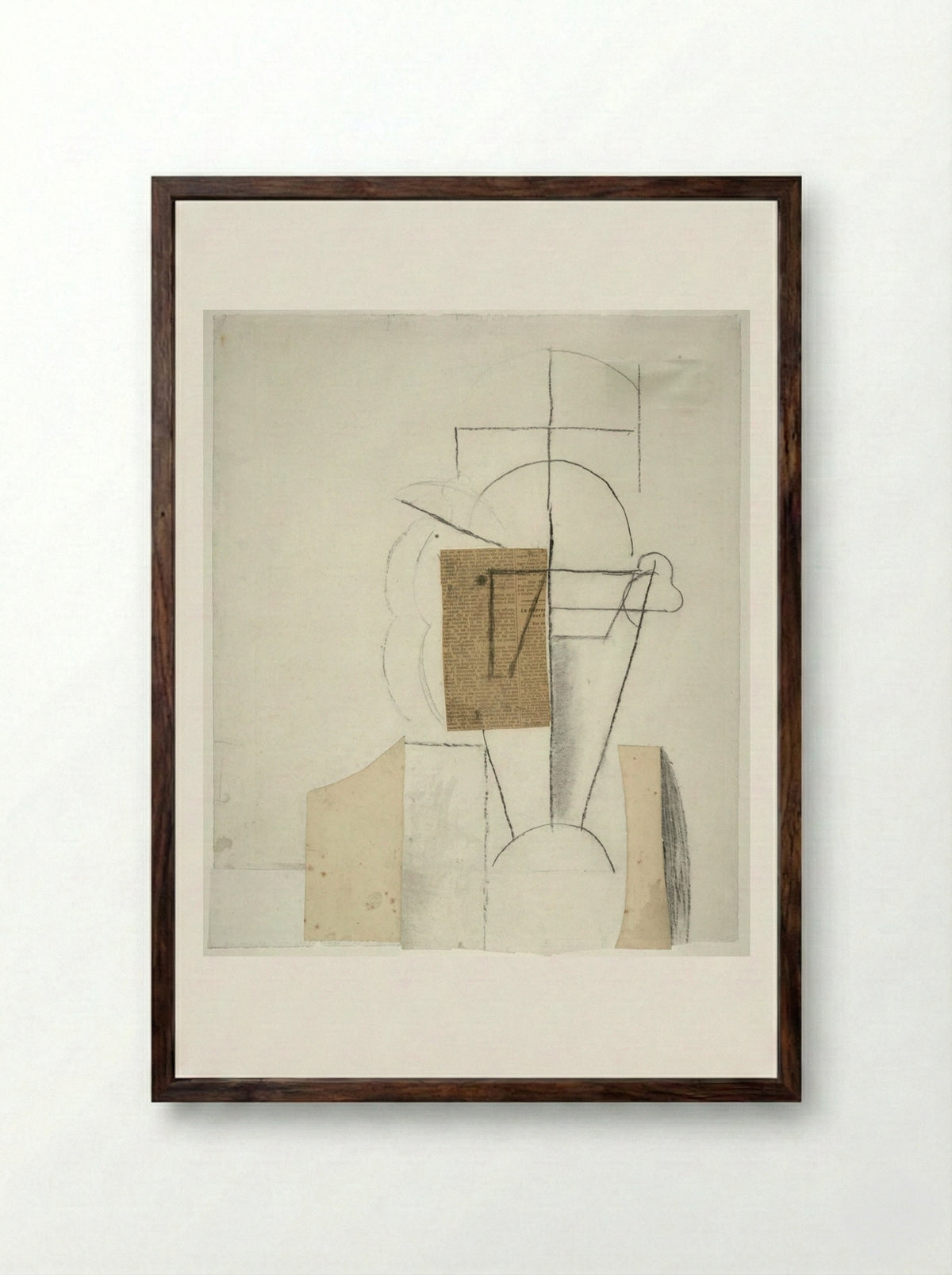Head of a Man with a Hat - Pablo Picasso - Framed Print Dark Wood