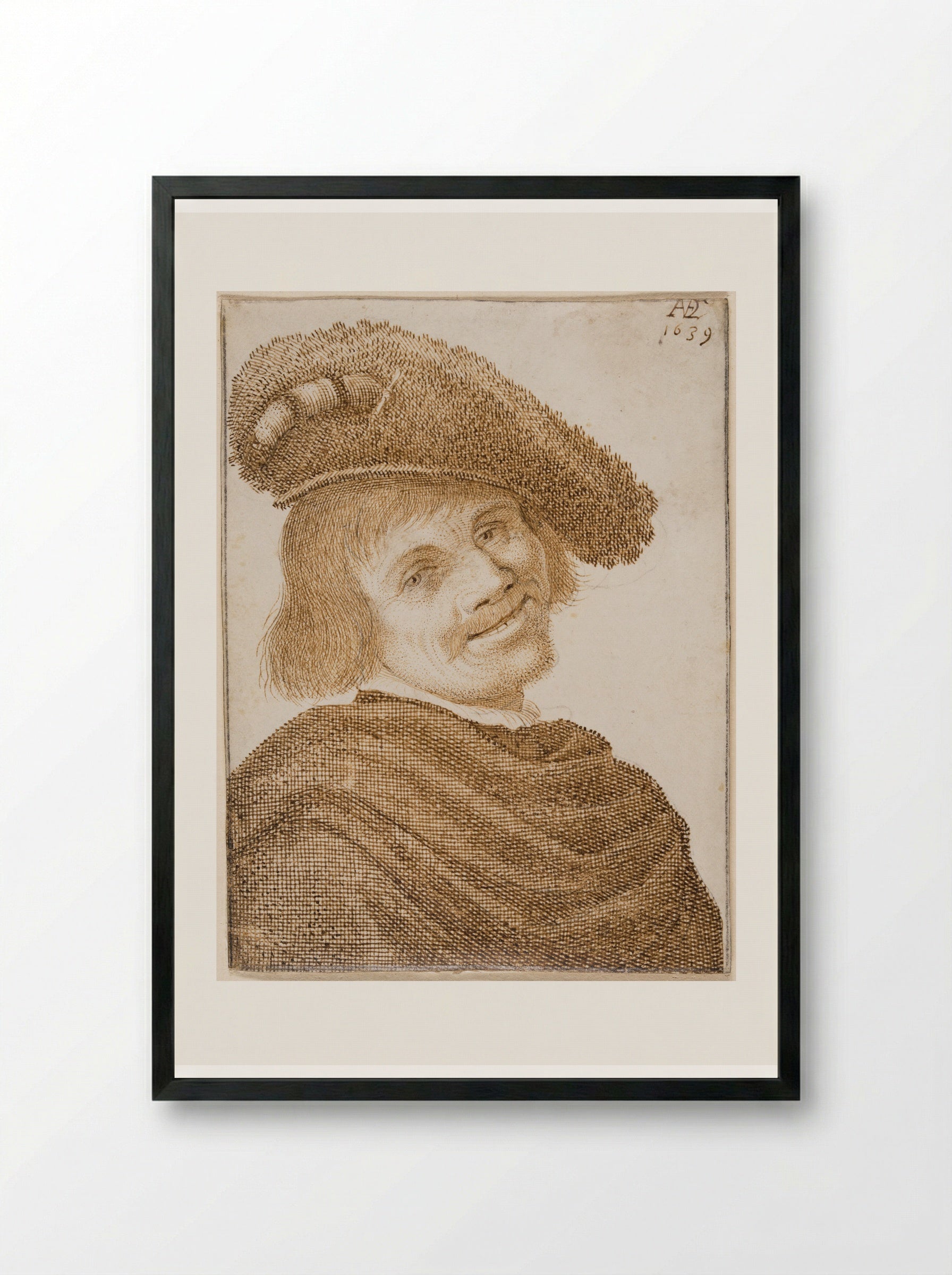 Head of a Man - Jan van de Velde II - Framed Print Black
