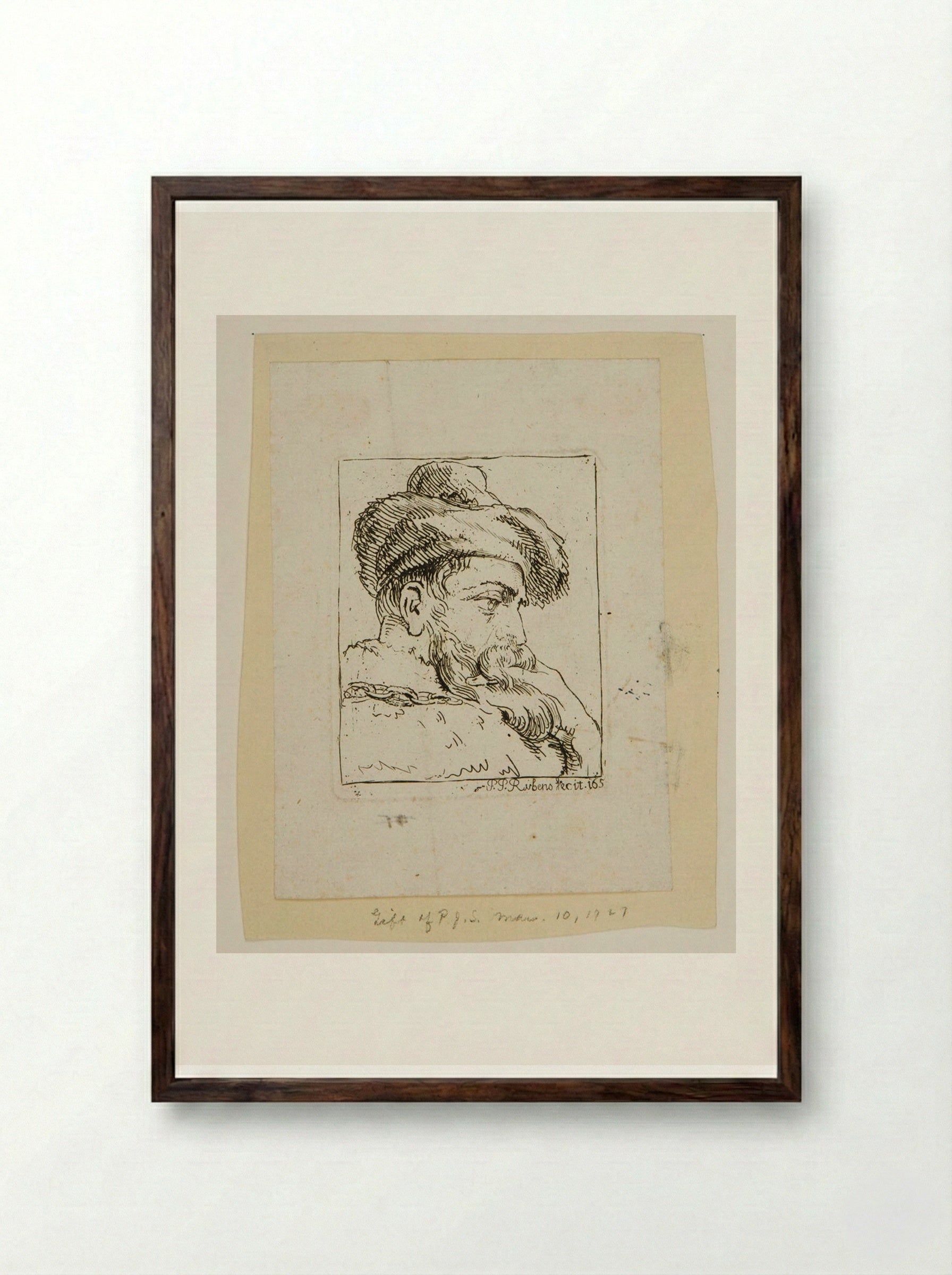 Head of a Man - Peter Paul Rubens - Framed Print Dark Wood