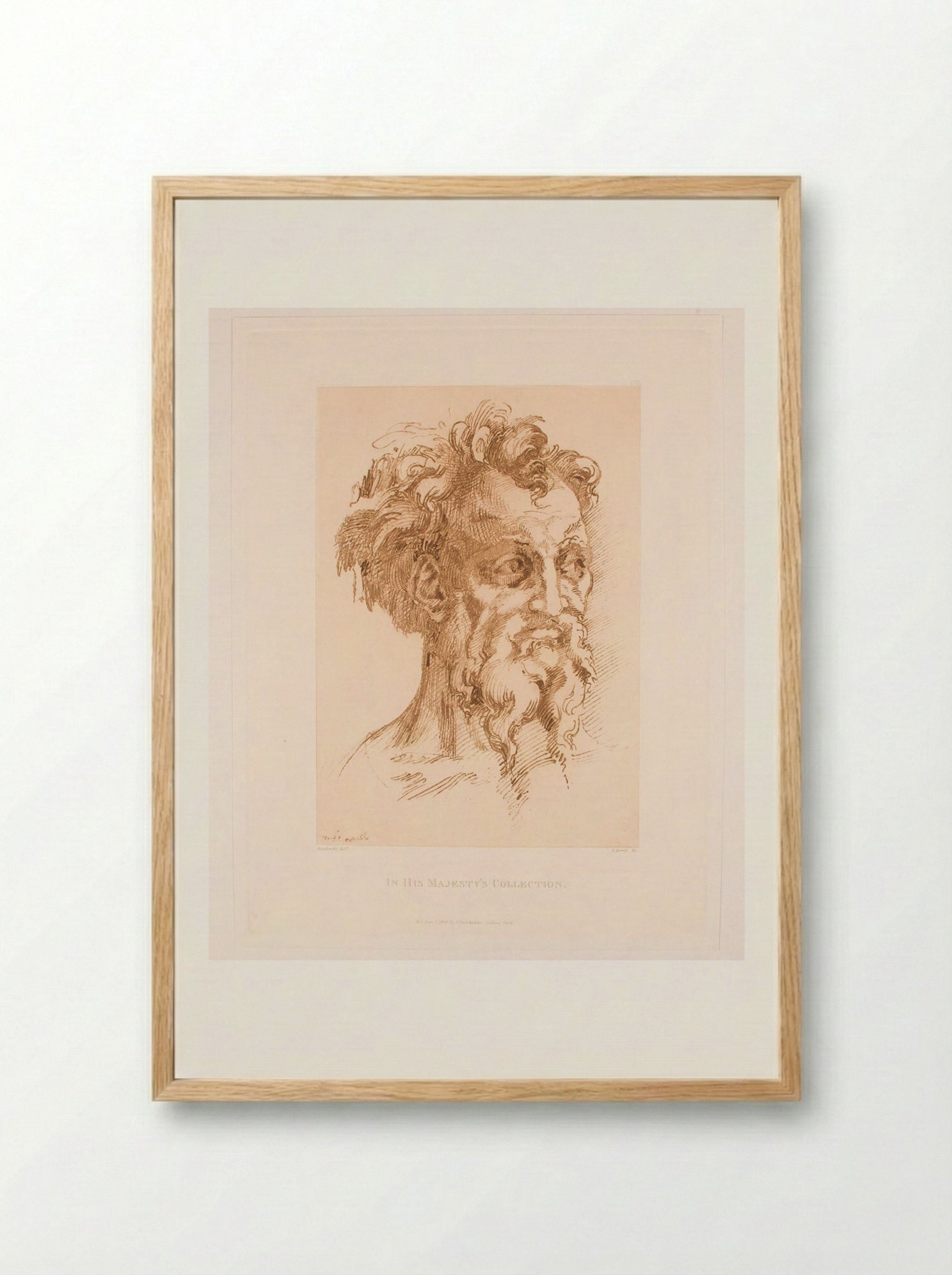 Head of a Man - George Robert Lewis - Framed Print Wood