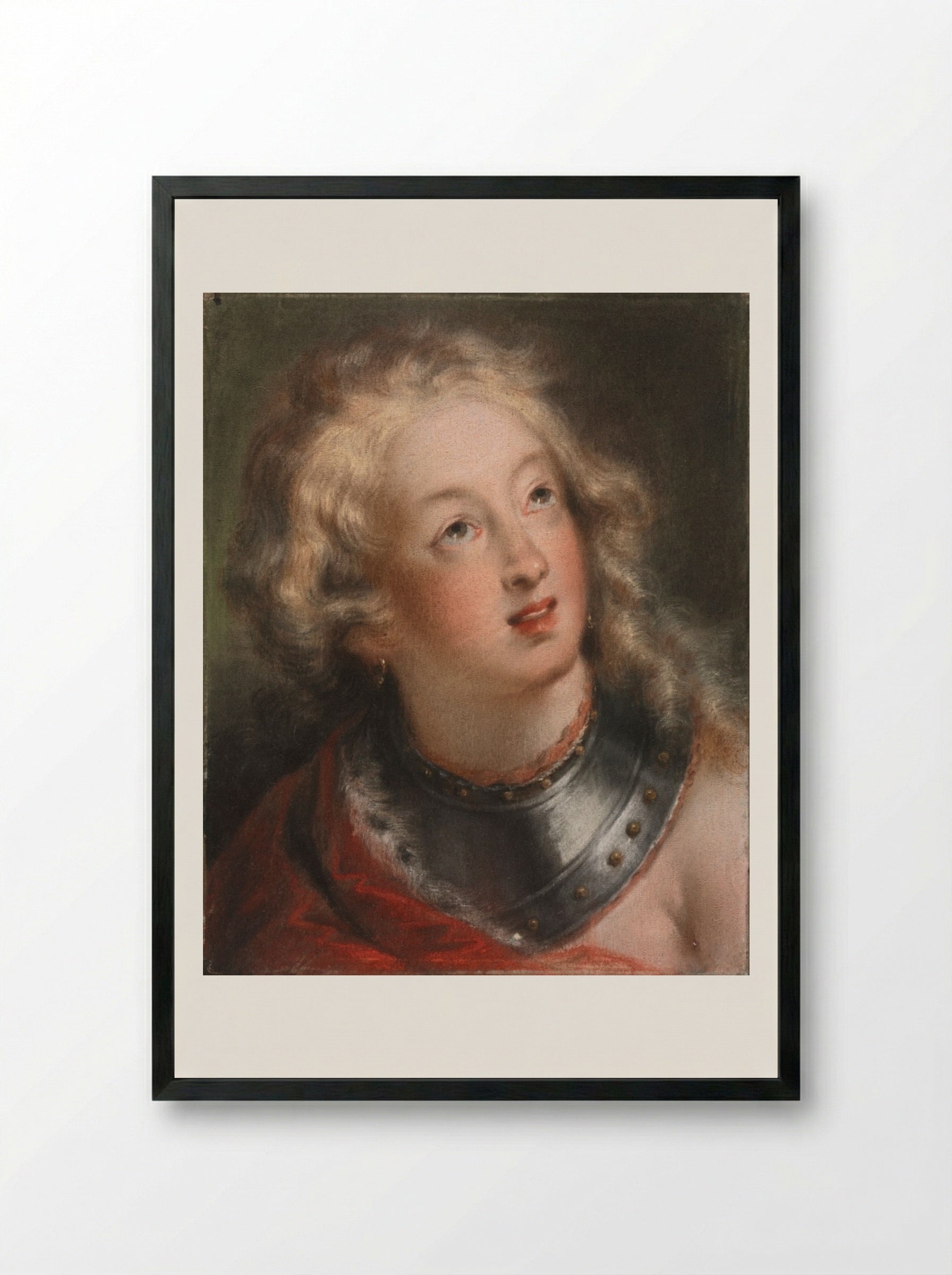Head of a Woman (Beatrice) - Rosalba Carriera - Framed Print Black
