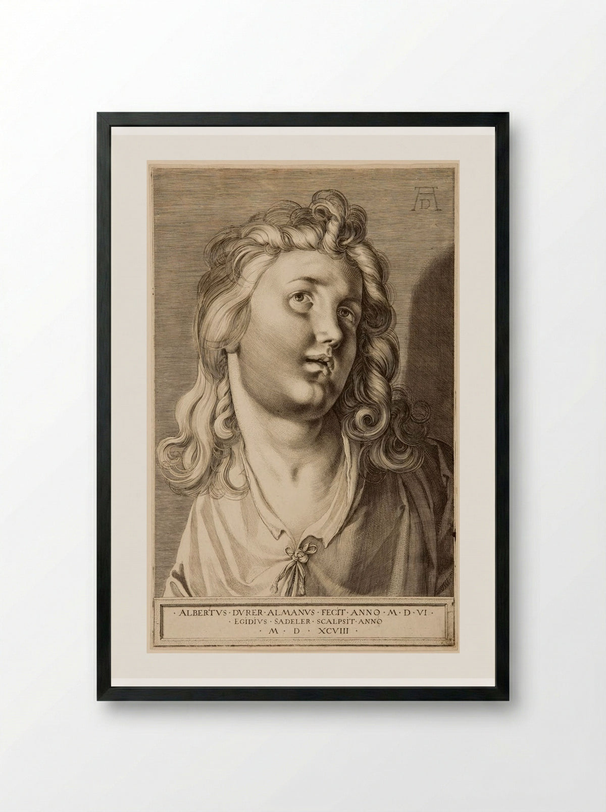 Head of an Angel - Aegidius Sadeler II - Framed Print Black