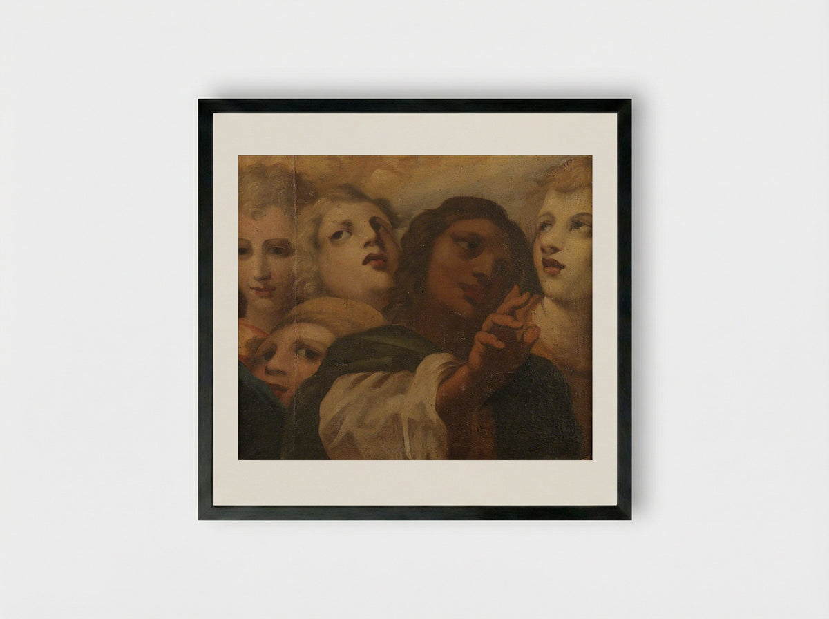 Head of an Angel - Correggio - Framed Print Black