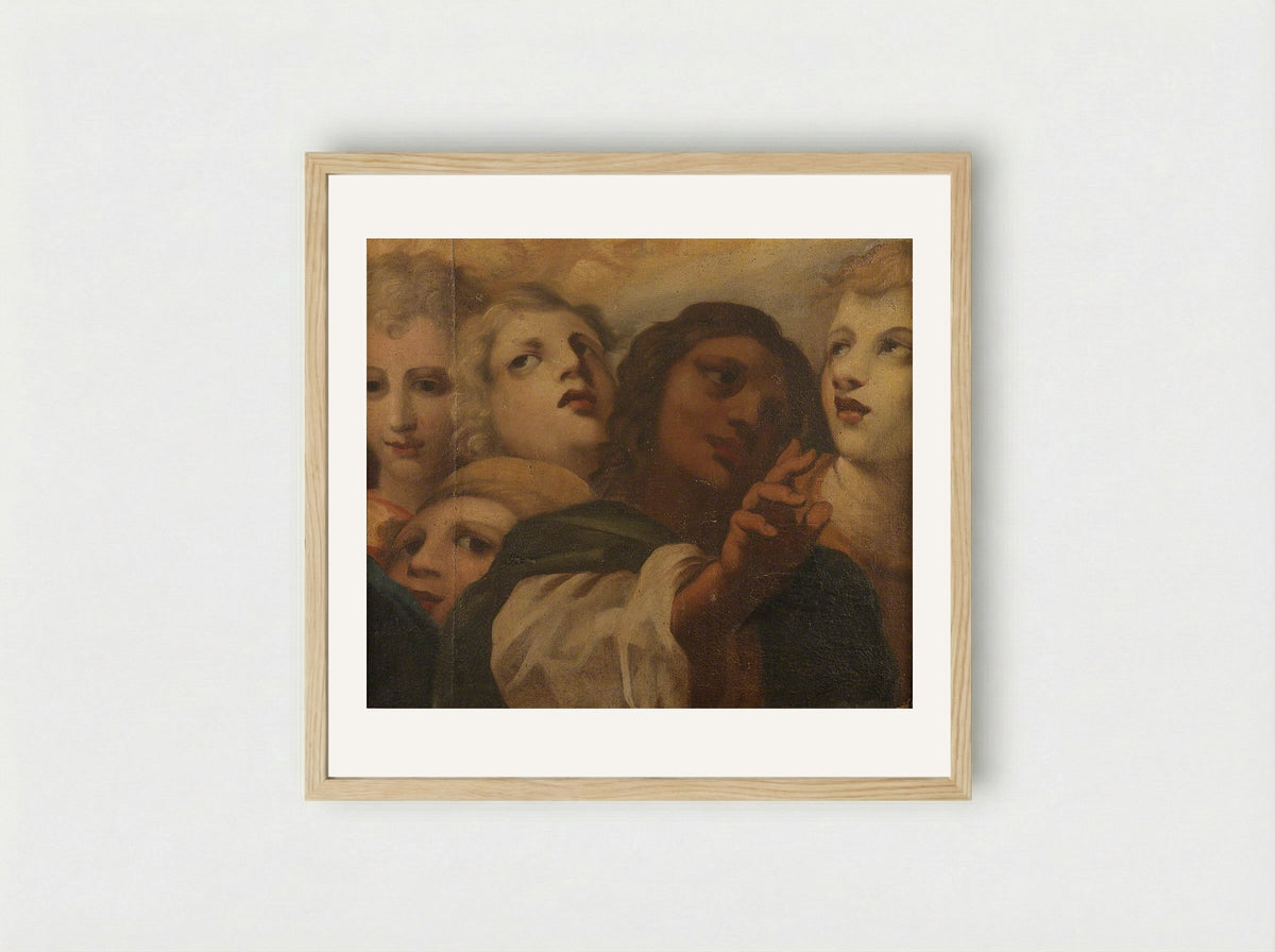 Head of an Angel - Correggio - Framed Print Wood