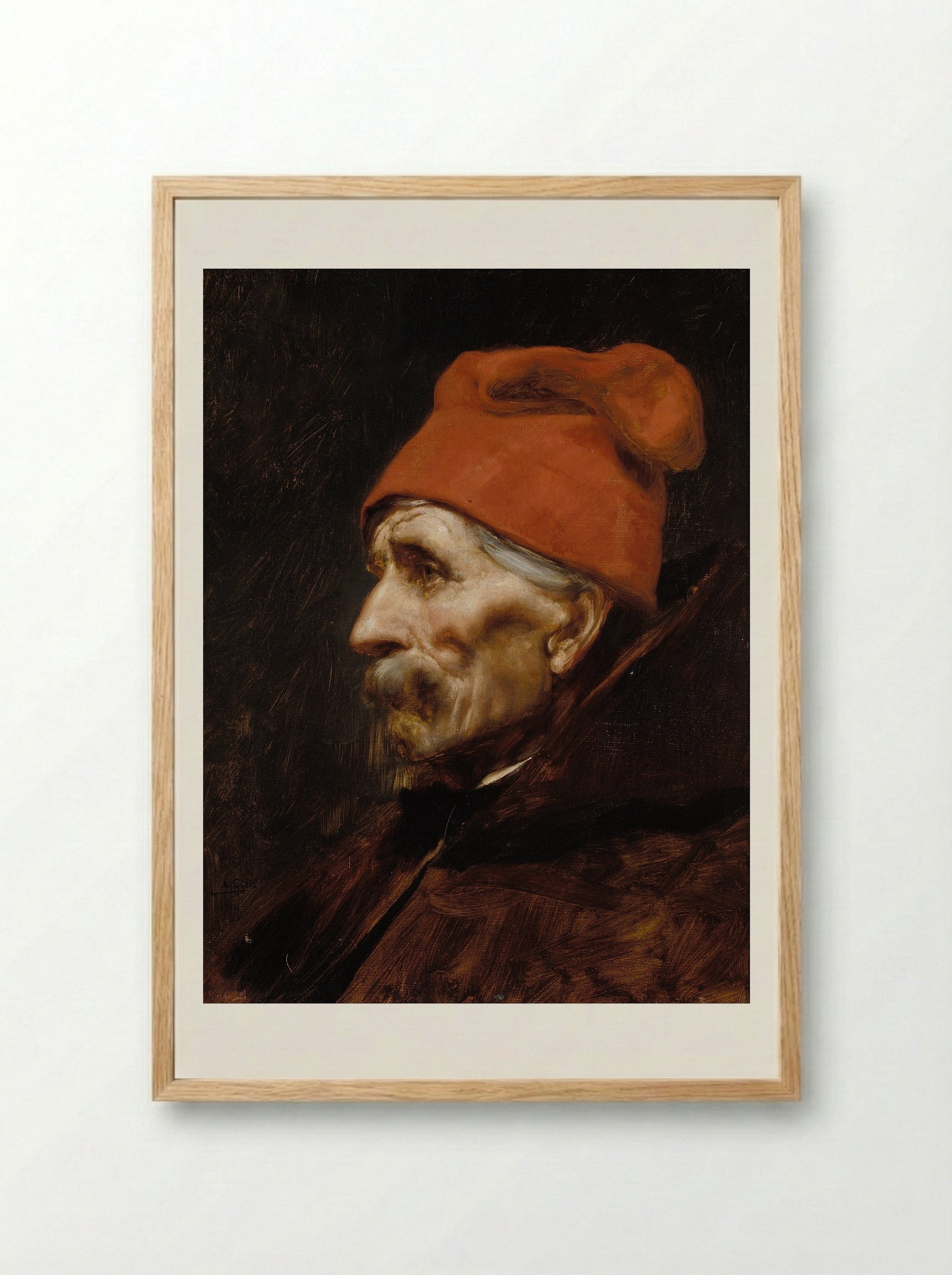 Head of an Old Man - Nikolaos Gyzis - Framed Print Wood