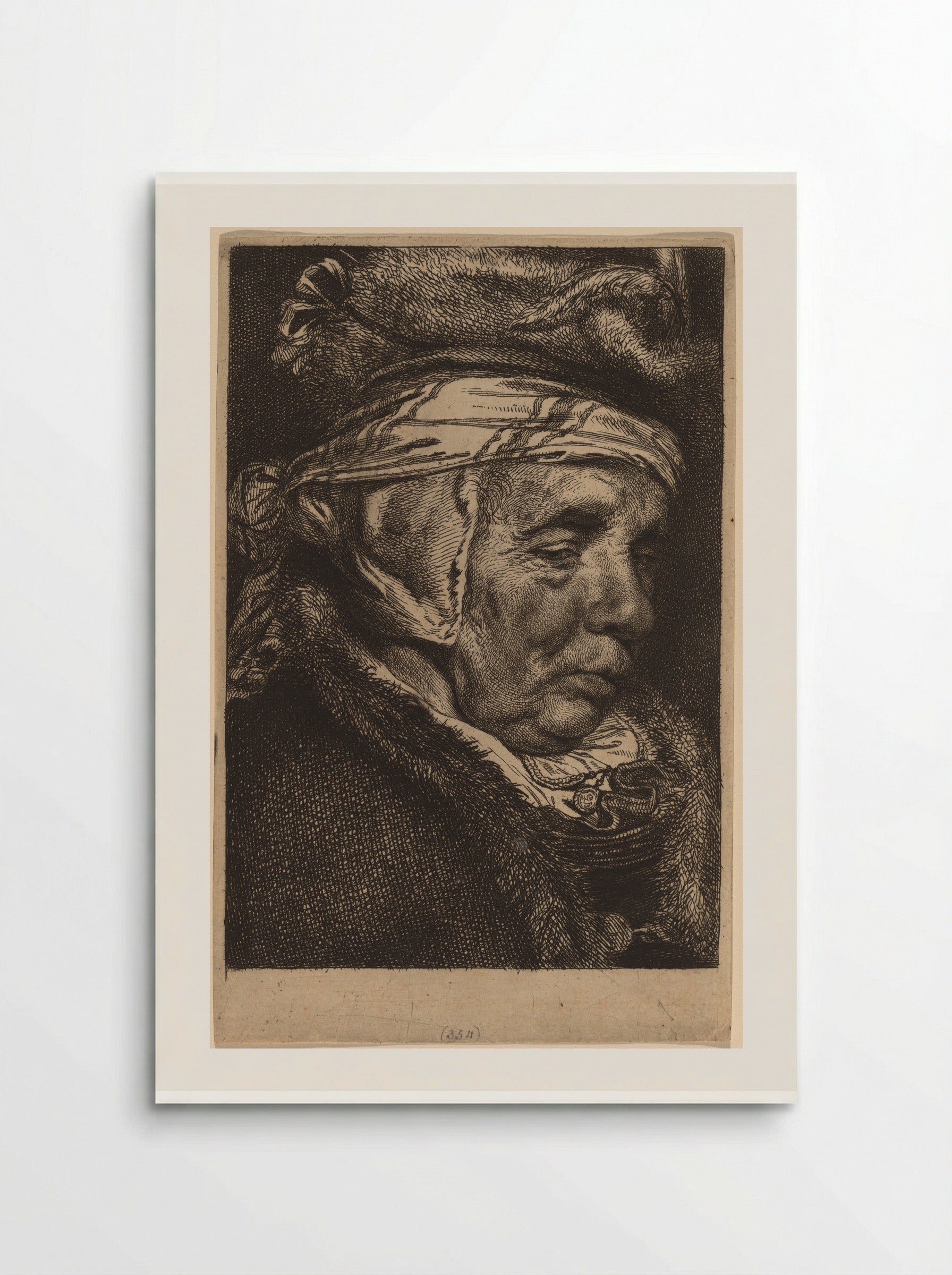 Head of an Old Woman - Cornelis Visscher - Poster