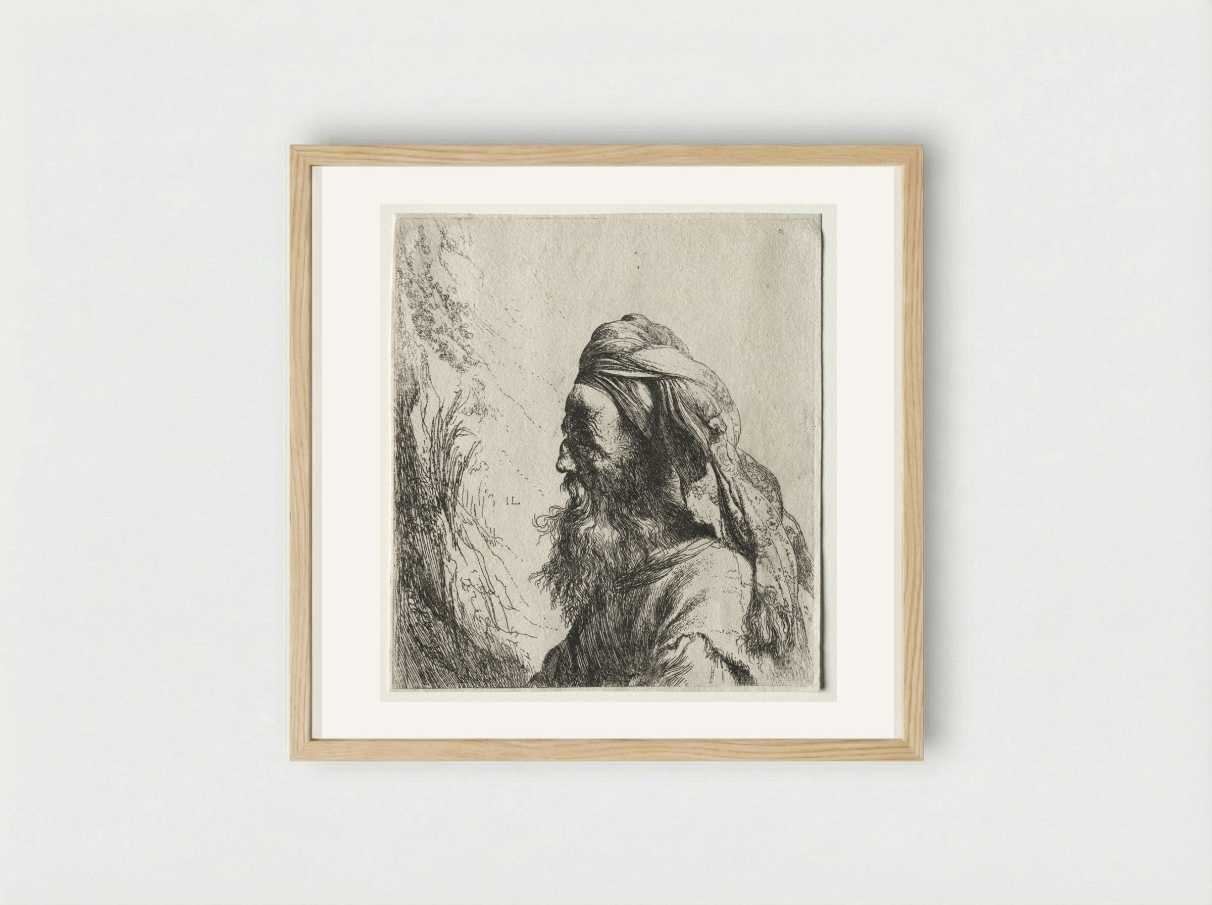 Head of an Oriental - Jan Lievens - Framed Print Wood