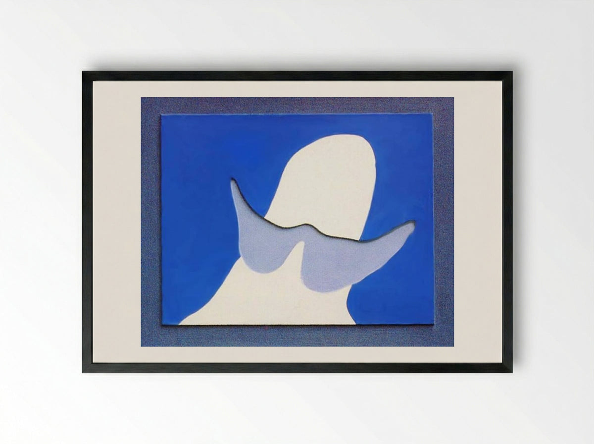 Head with mustache - Jean Arp - Framed Print Black