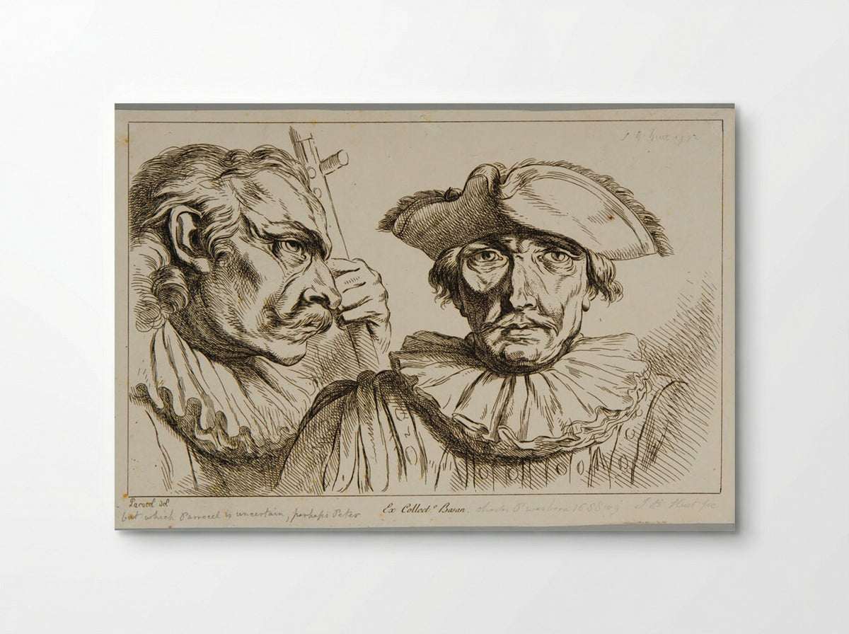 Heads of two clowns - Jean-Baptiste Huet - Poster