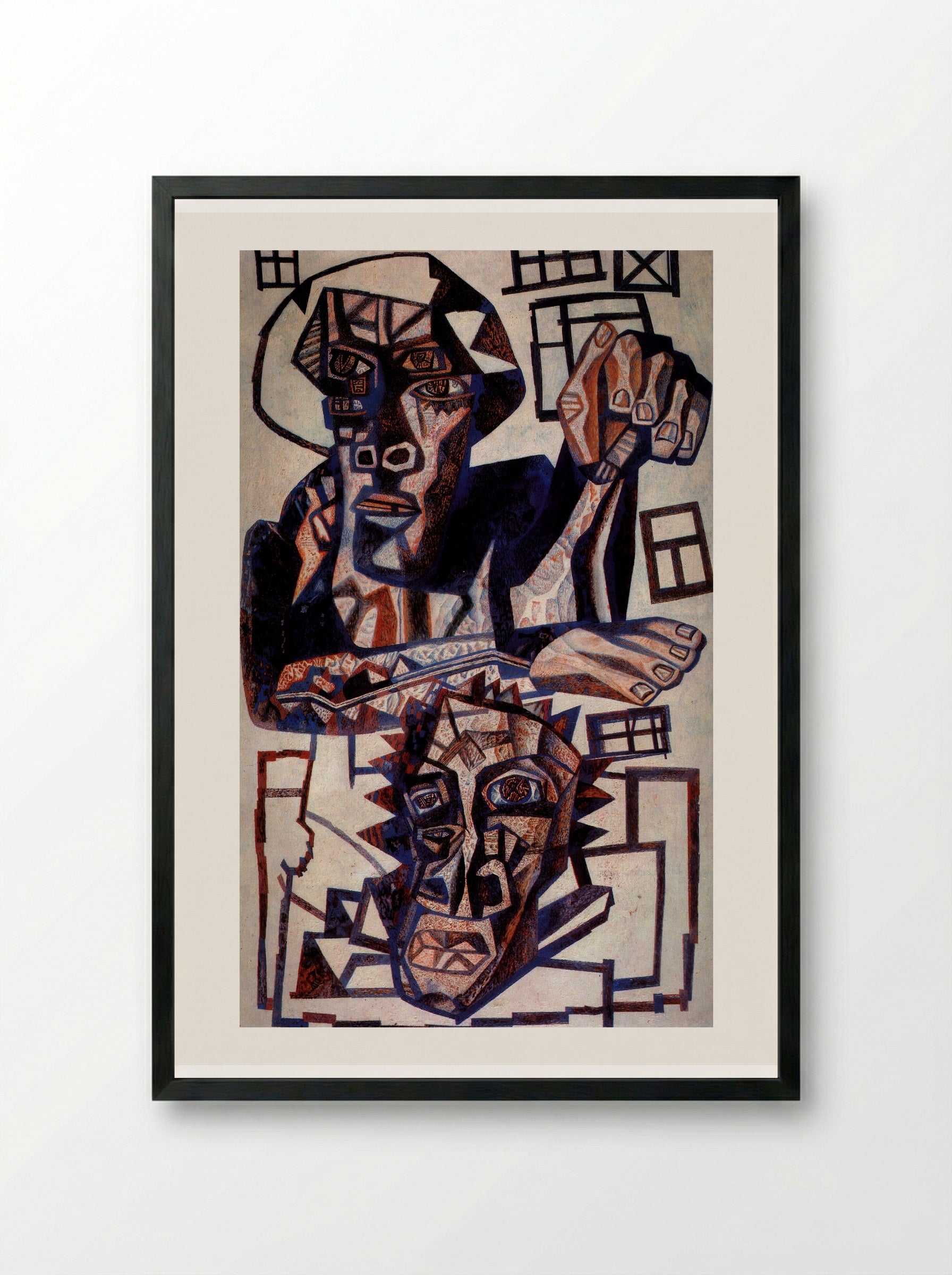 Heads - Pavel Filonov - Framed Print Black