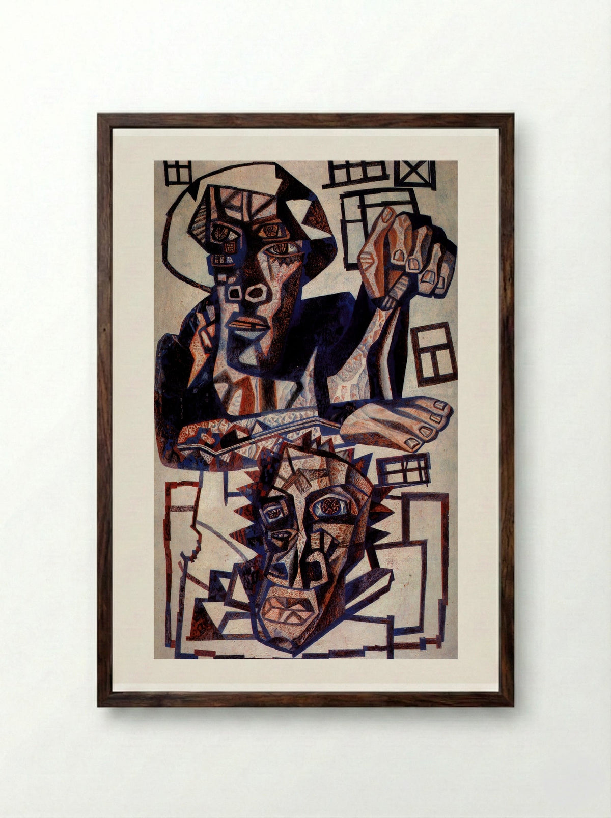 Heads - Pavel Filonov - Framed Print Dark Wood