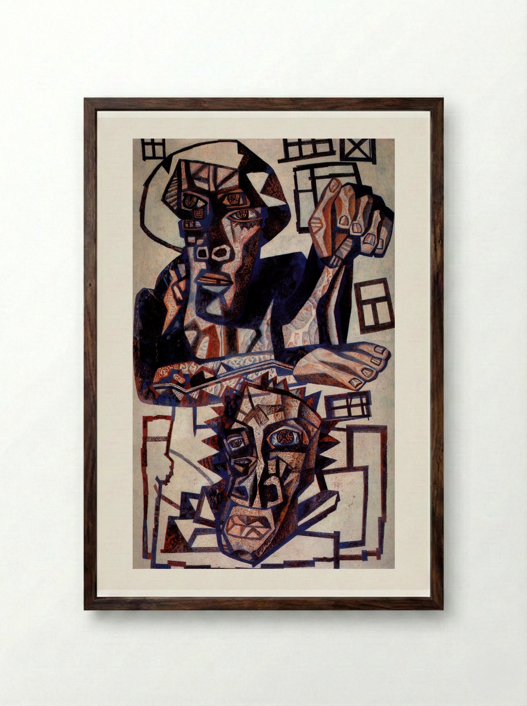Heads - Pavel Filonov - Framed Print Dark Wood