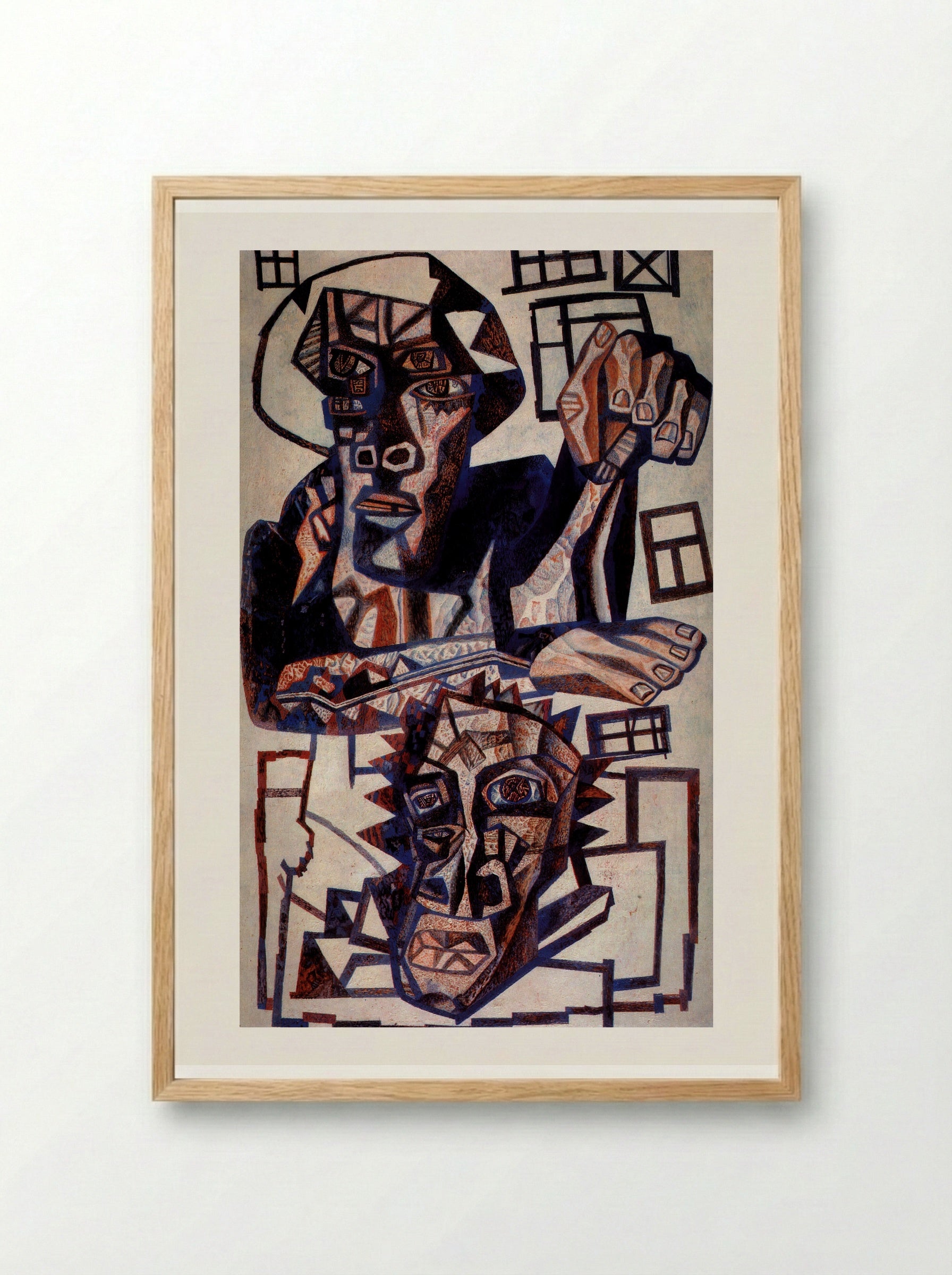 Heads - Pavel Filonov - Framed Print Wood
