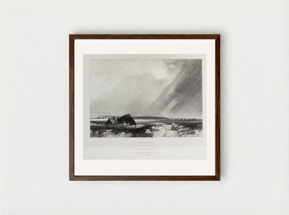 Heath Scene - James Duffield Harding - Framed Print Dark Wood