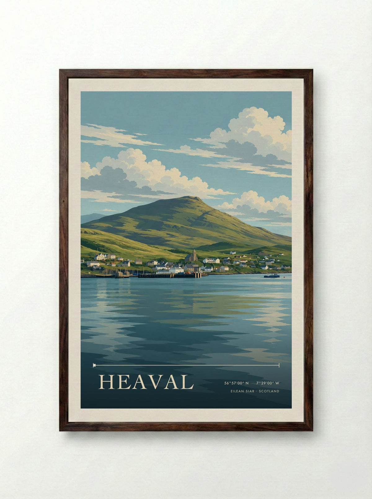 Heaval, Eilean Siar | Travel Poster - Framed Print Dark Wood