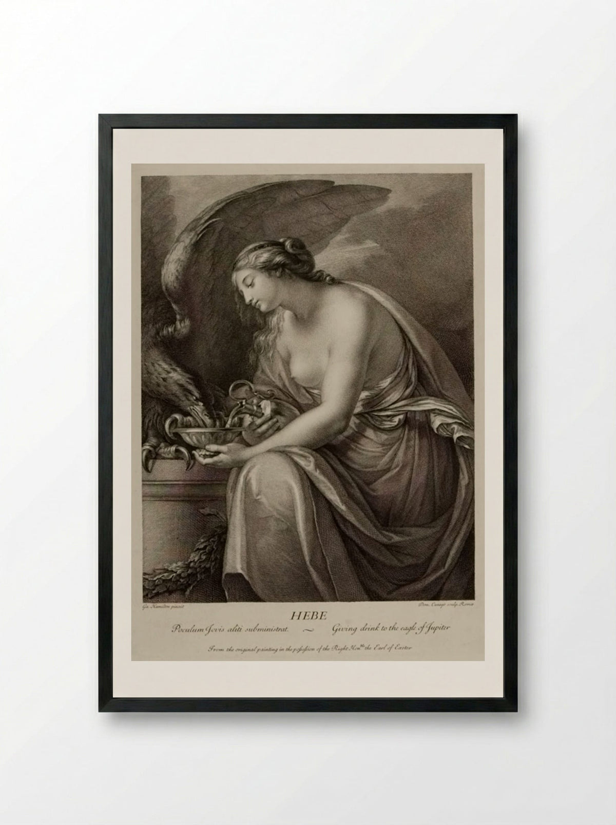 Hebe - Domenico Cunego - Framed Print Black