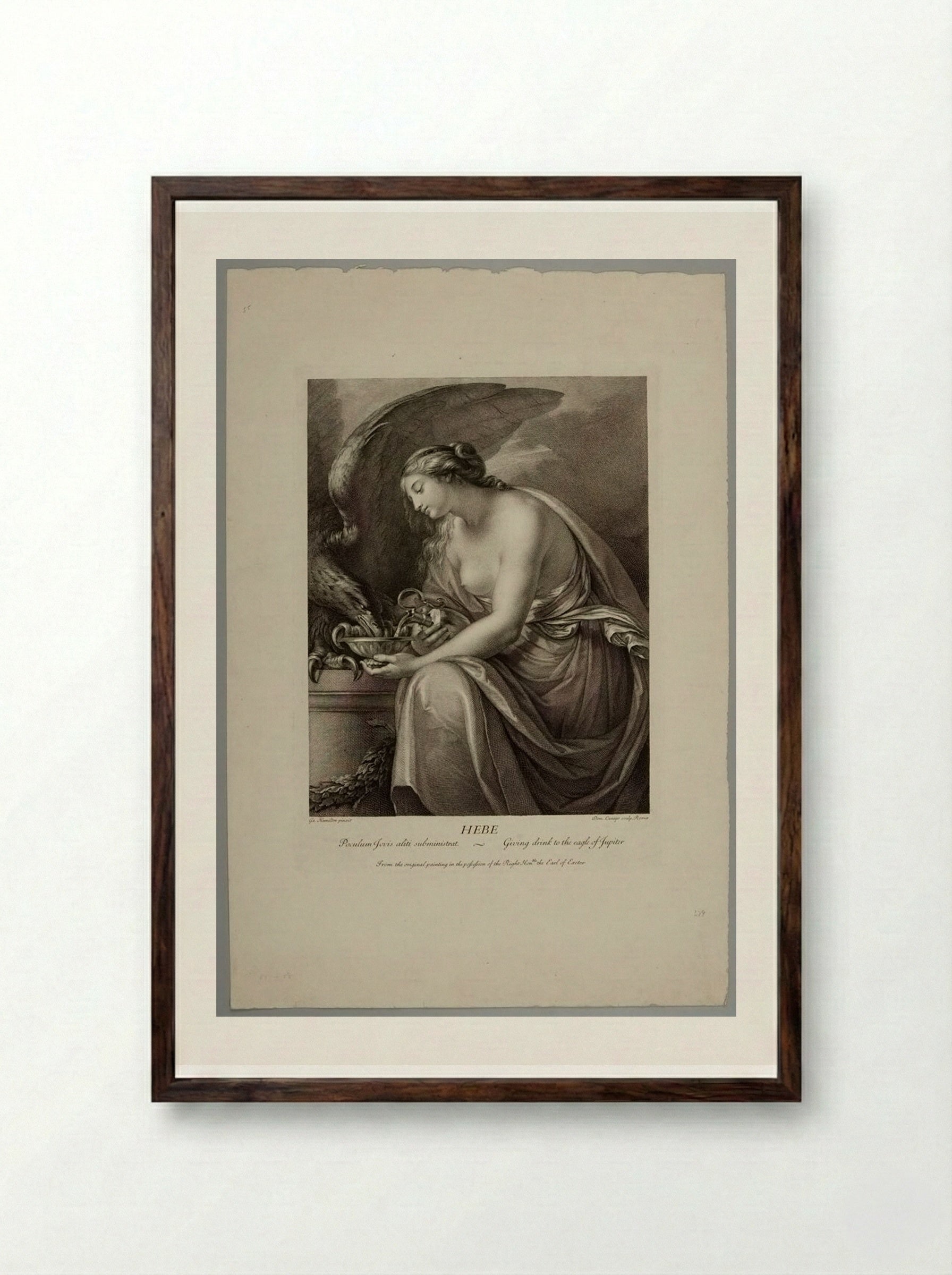Hebe - Domenico Cunego - Framed Print Dark Wood