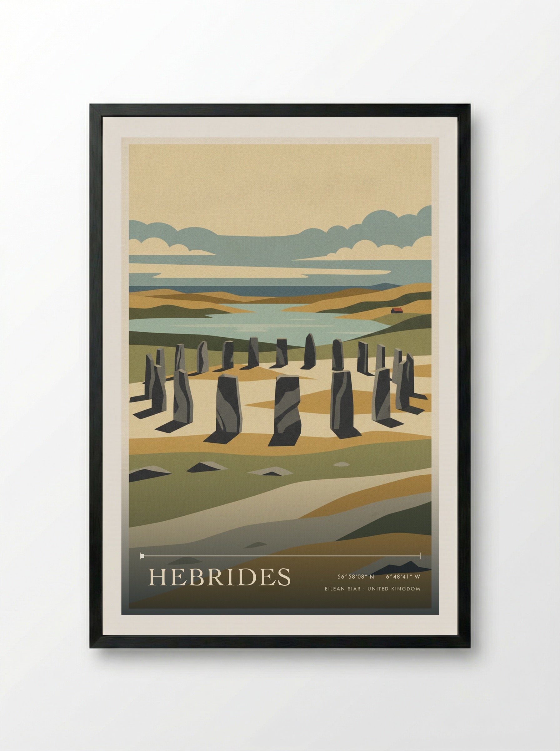 Hebrides Eilean Siar United Kingdom Travel Poster - Framed Print Black