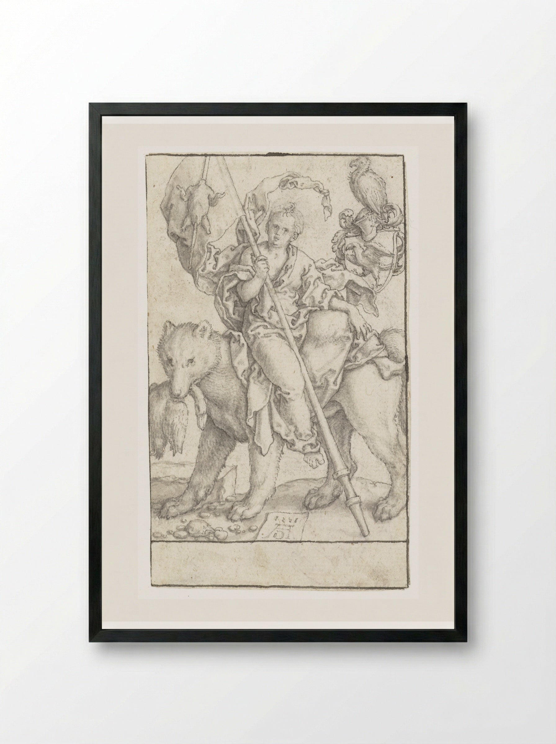 Hebzucht (Avarice) - Heinrich Aldegrever - Framed Print Black