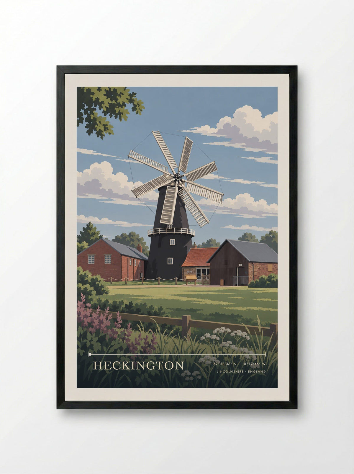 Heckington, Lincolnshire | Travel Poster - Framed Print Black