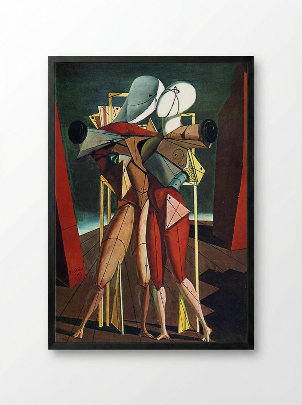 Hector and Andromache - Giorgio de Chirico - Framed Print Black