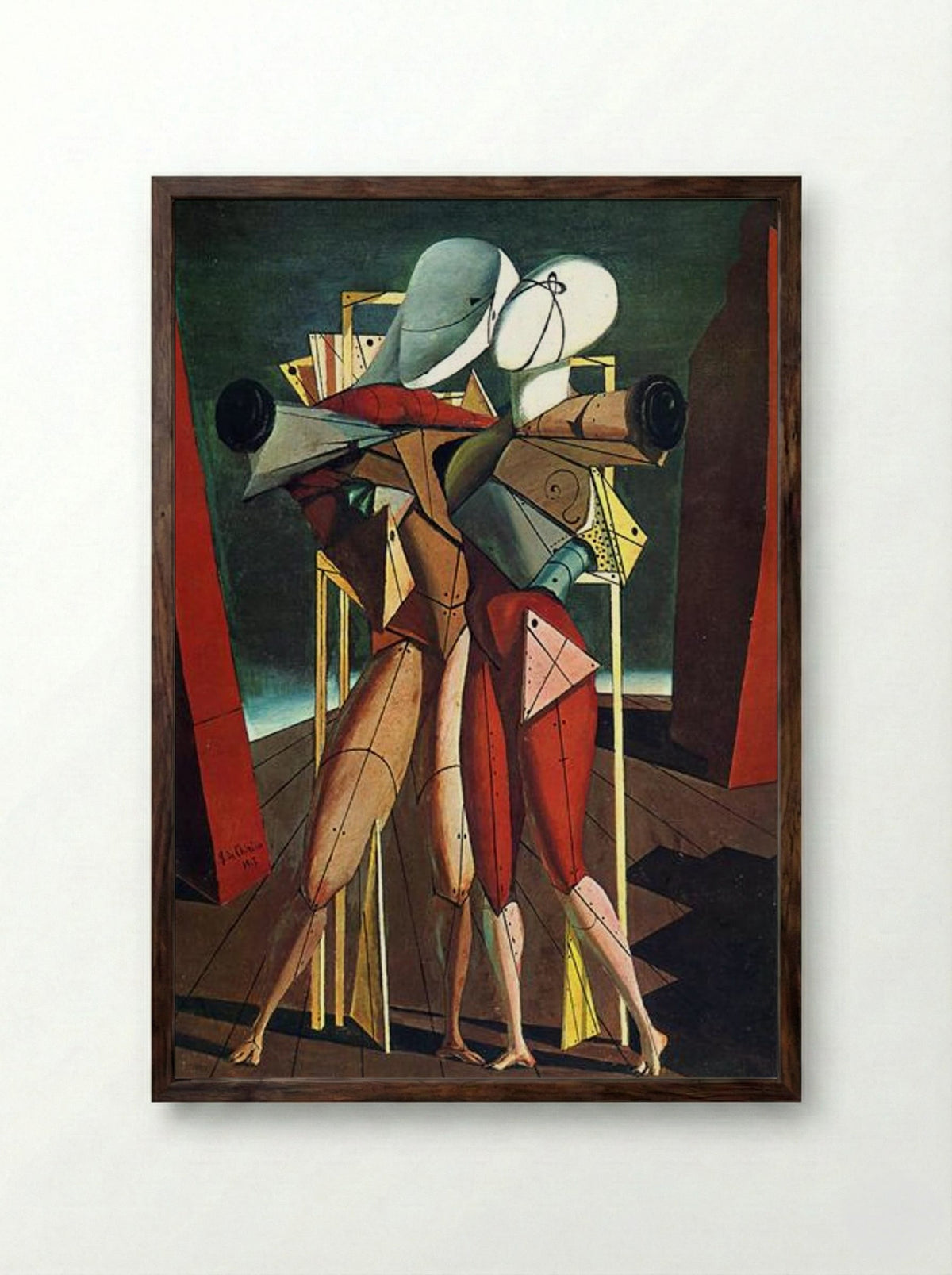 Hector and Andromache - Giorgio de Chirico - Framed Print Dark Wood