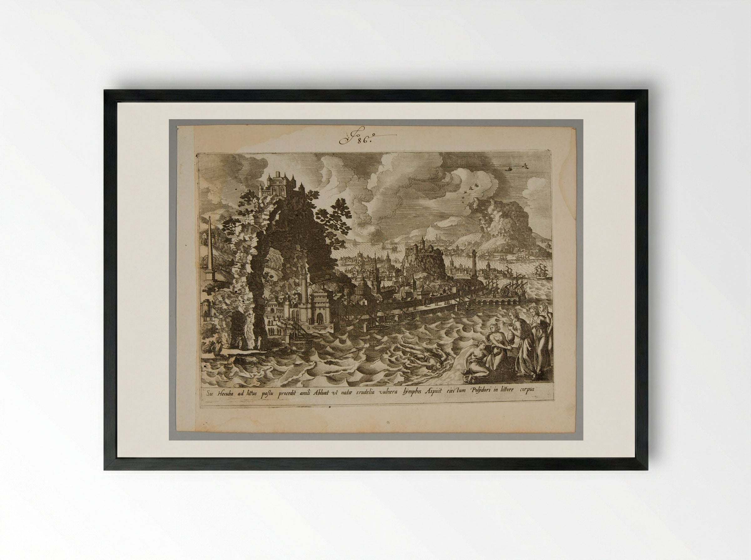 Hecuba and the Death of Polydorus - Gerard de Jode - Framed Print Black