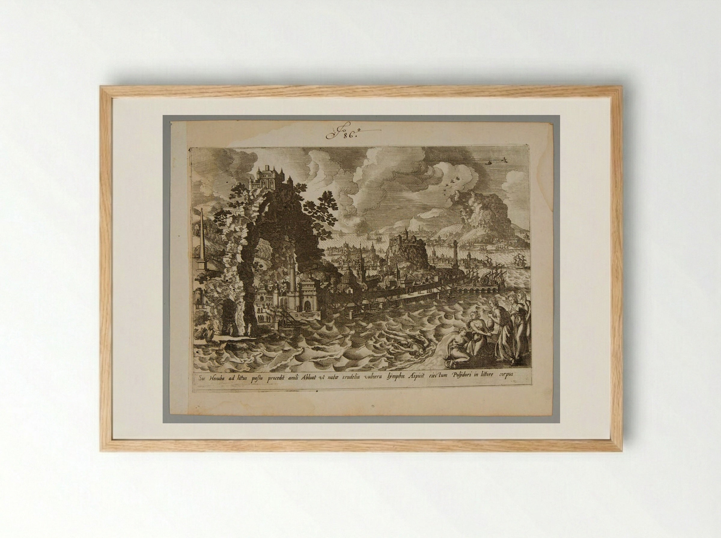 Hecuba and the Death of Polydorus - Gerard de Jode - Framed Print Wood