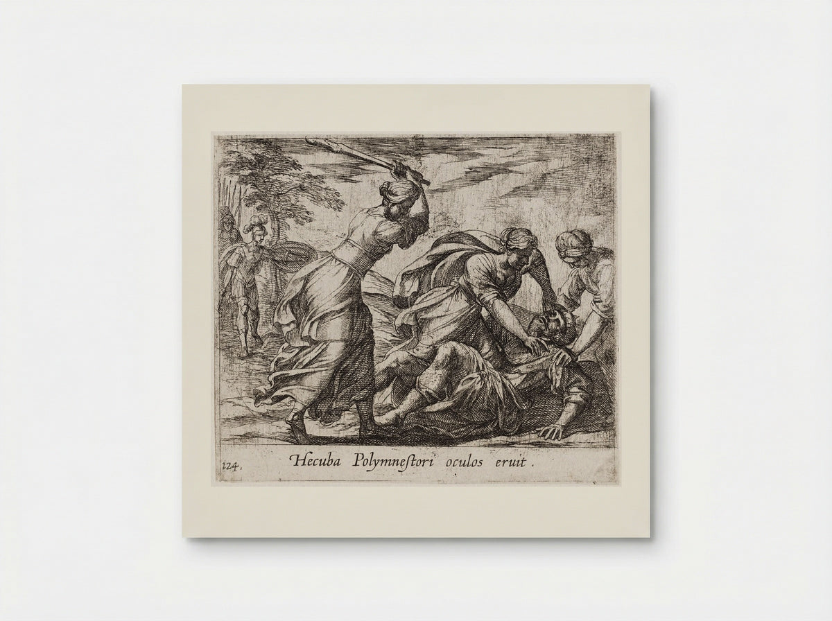 Hecuba and the Trojan Women Murdering Polymestor - Antonio Tempesta - Poster
