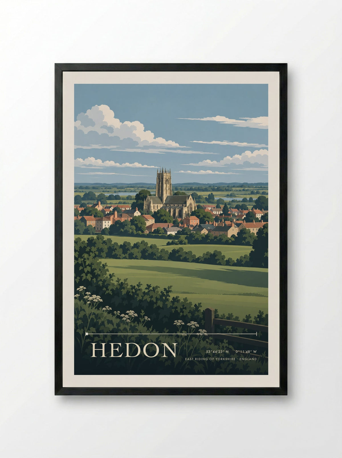 Hedon, East Riding of Yorkshire | Travel Poster - Framed Print Black