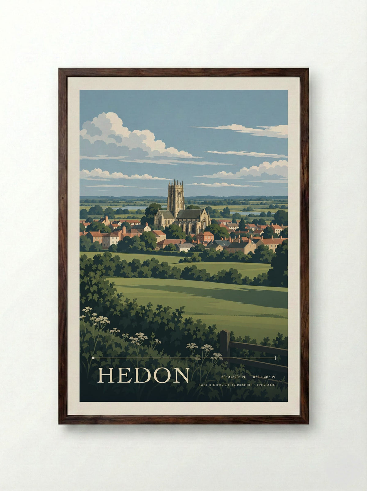 Hedon, East Riding of Yorkshire | Travel Poster - Framed Print Dark Wood