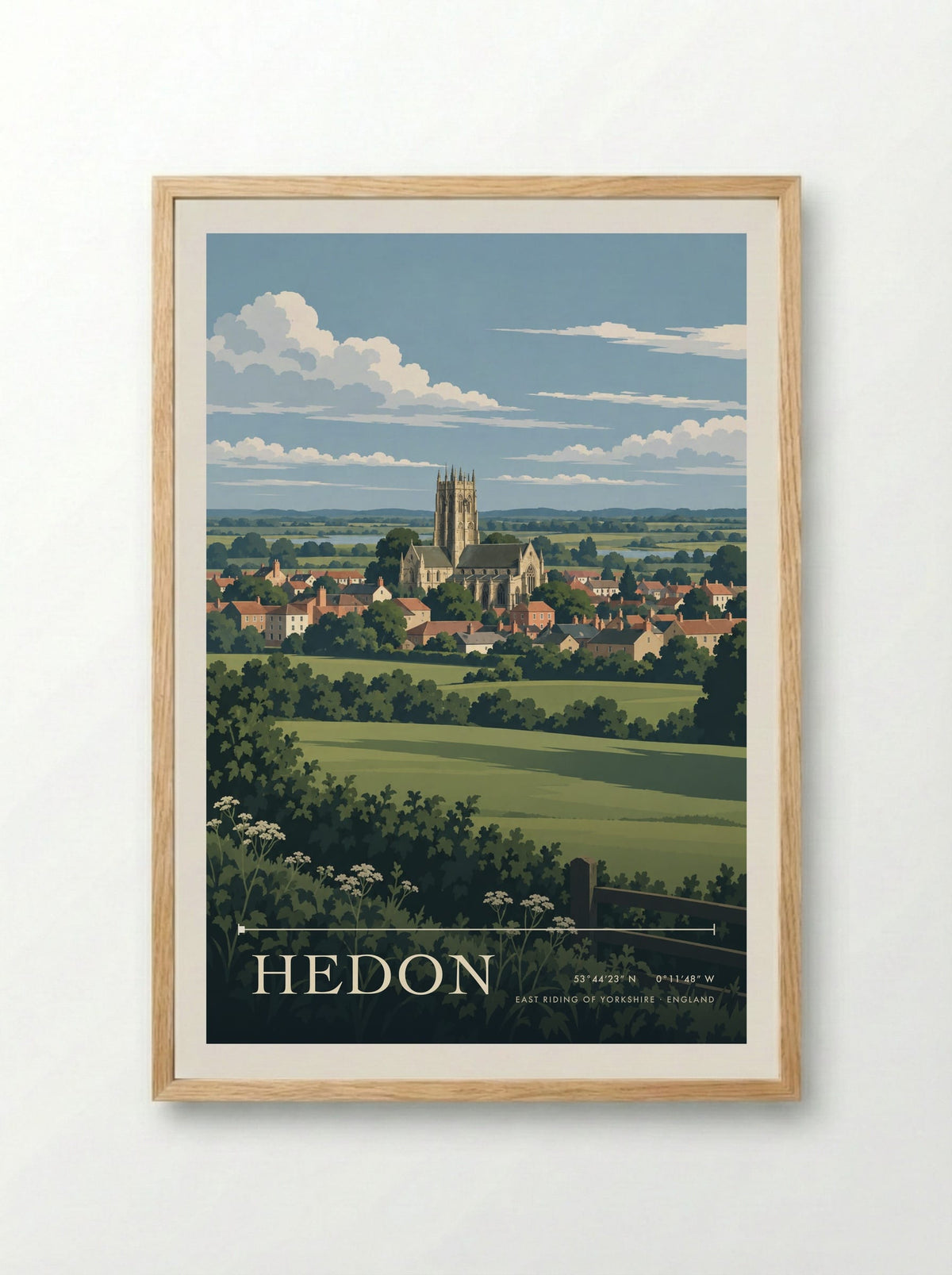 Hedon, East Riding of Yorkshire | Travel Poster - Framed Print Wood
