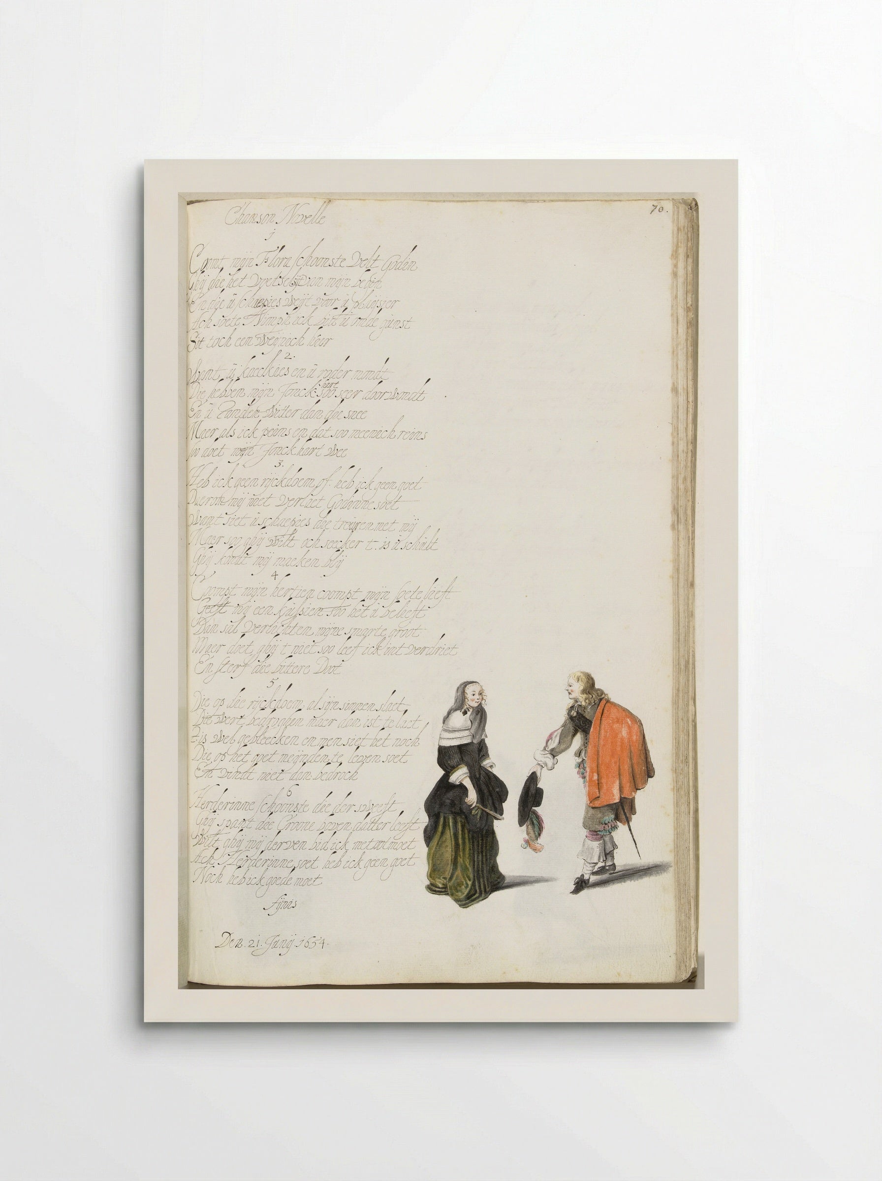 Heer die een dame groet (Gentleman Greeting a Lady) - Gesina ter Borch - Poster