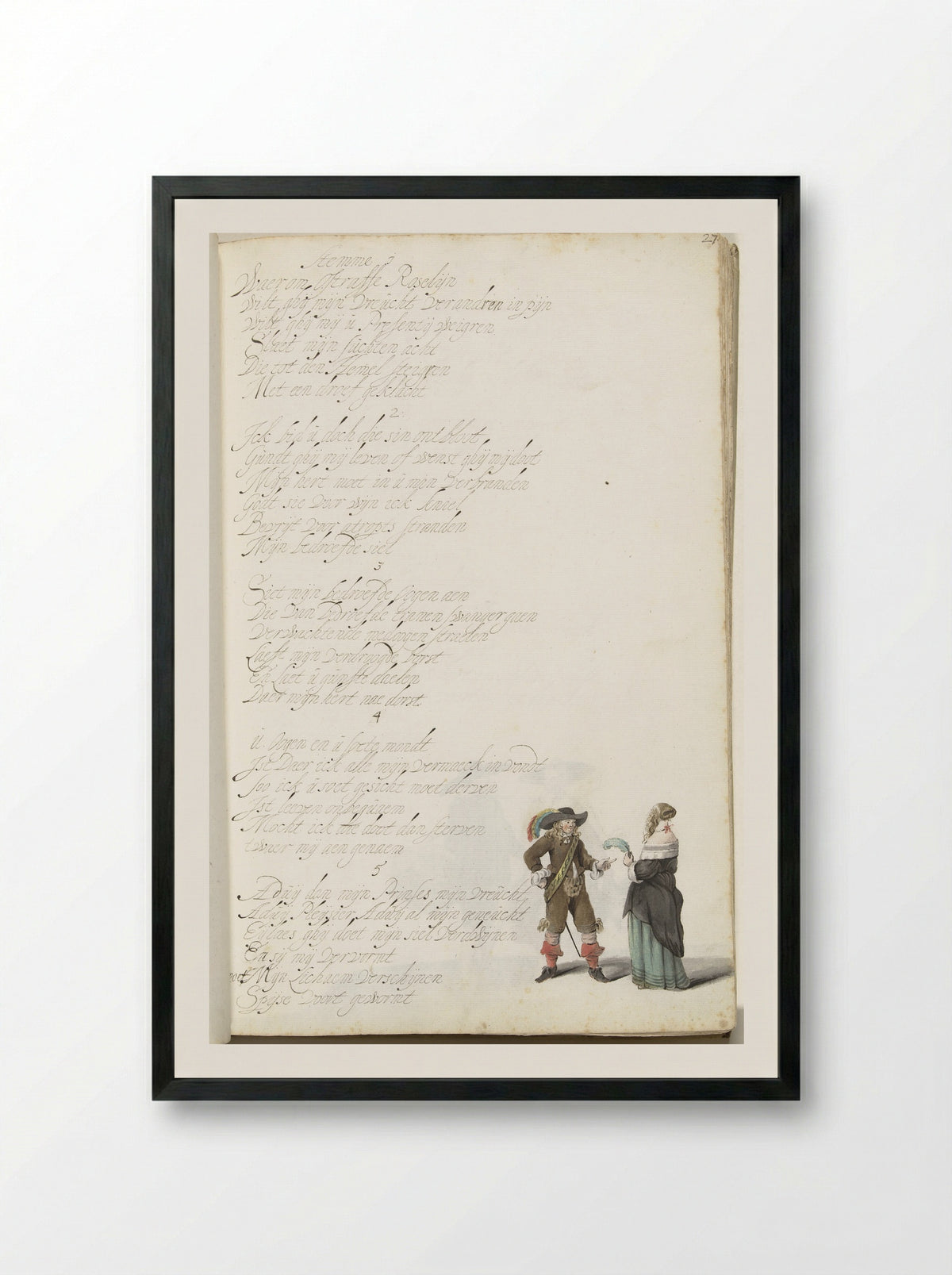Heer en dame - Gesina ter Borch - Framed Print Black