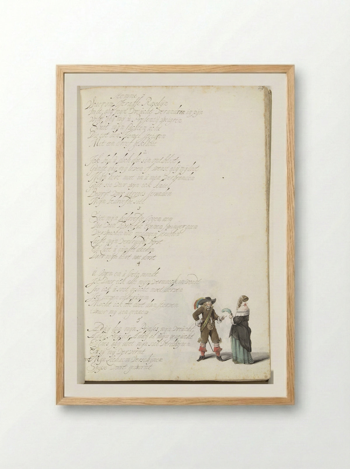 Heer en dame - Gesina ter Borch - Framed Print Wood