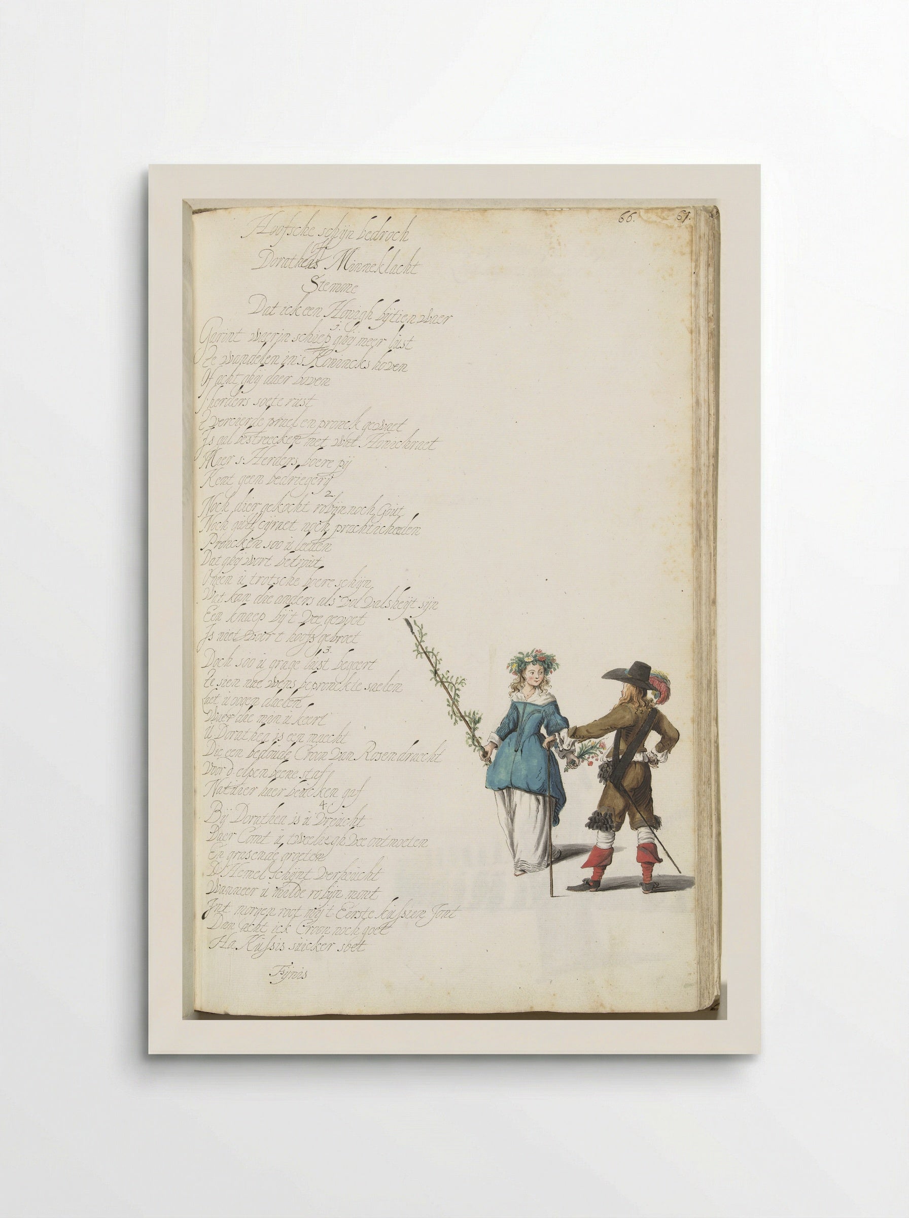 Heer en herderin in gesprek - Gesina ter Borch - Poster
