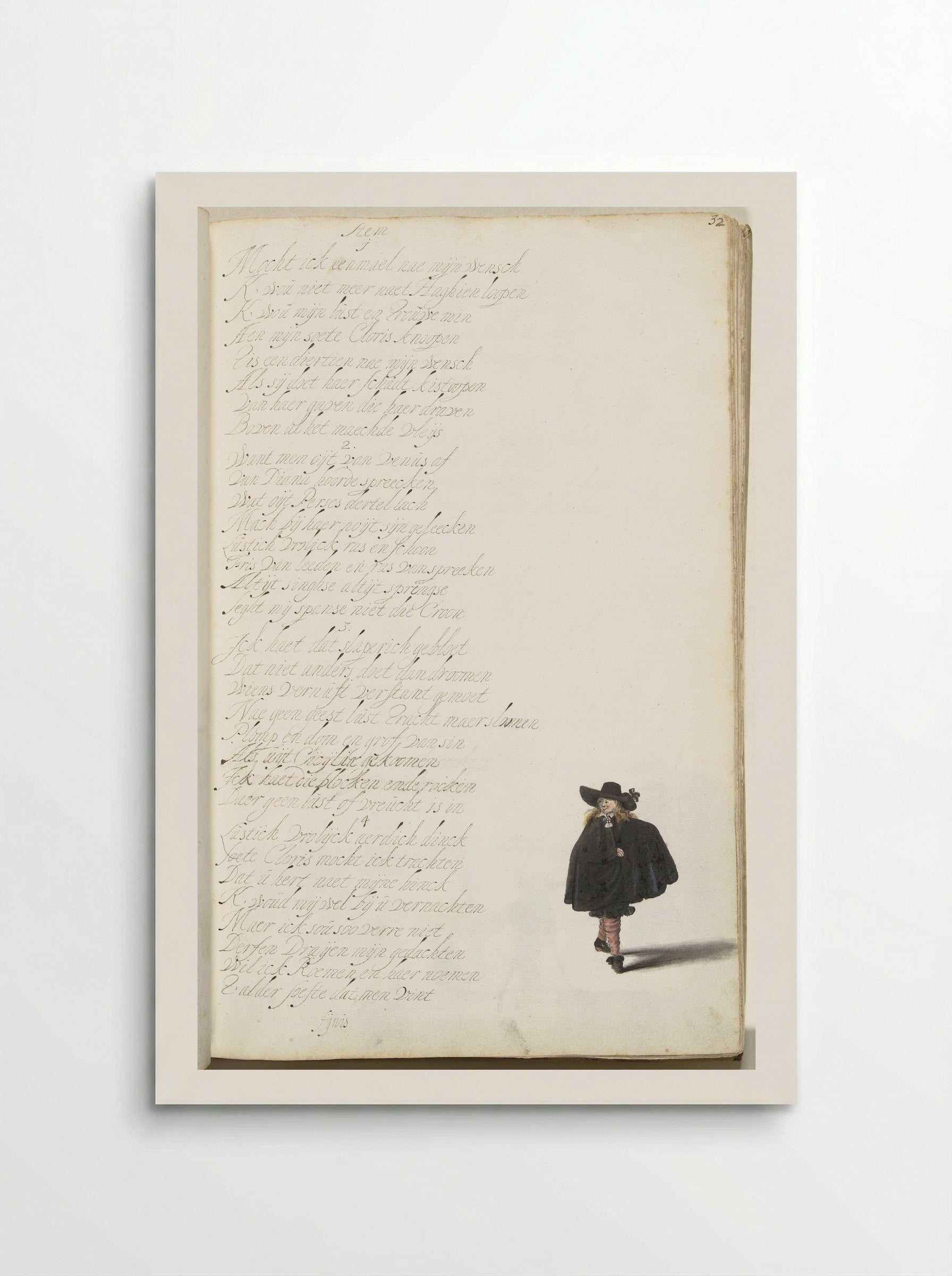Heer in cape (Gentleman in a Cape) - Gesina ter Borch - Poster