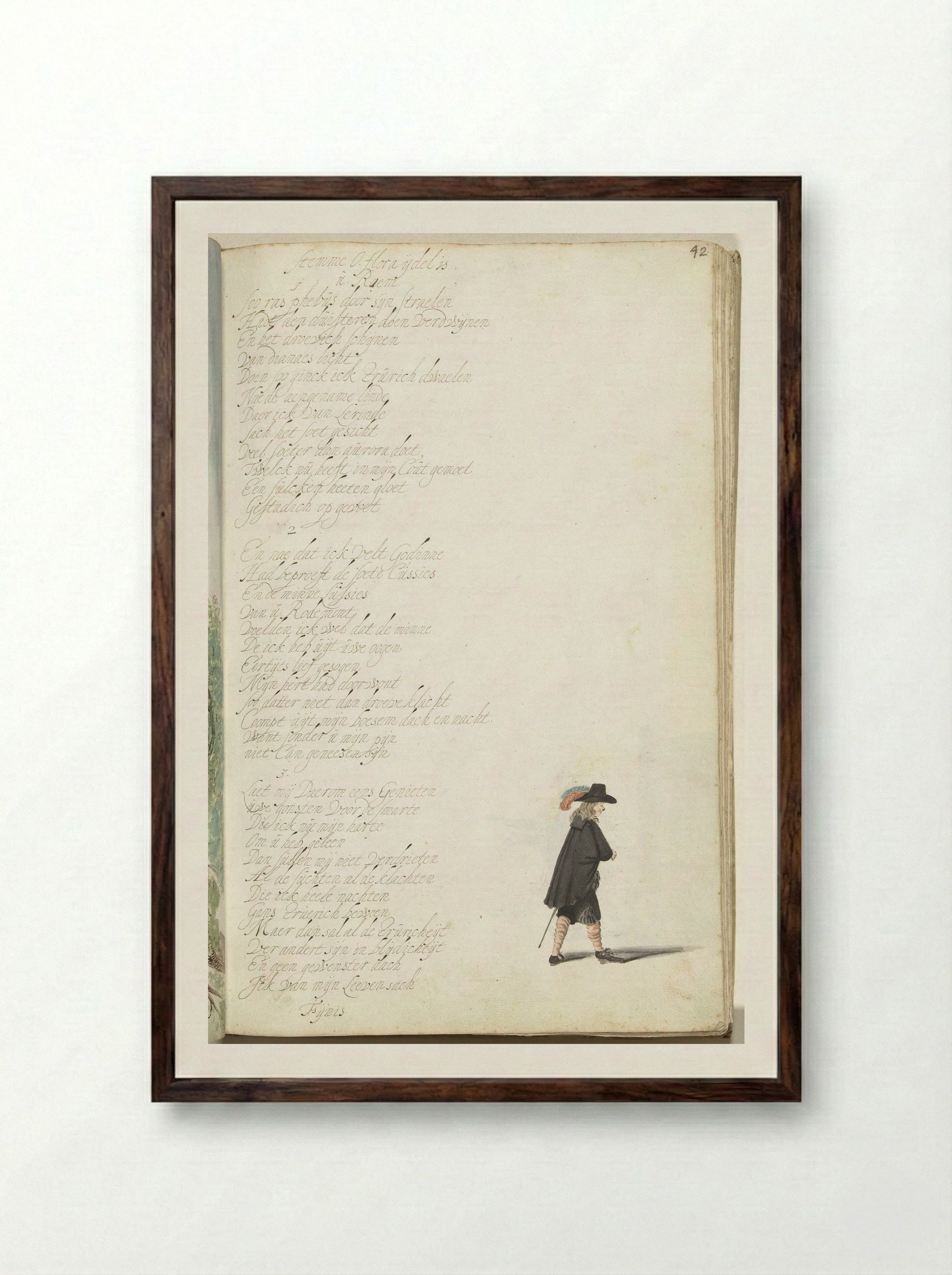 Heer in mantel - Gesina ter Borch - Framed Print Dark Wood