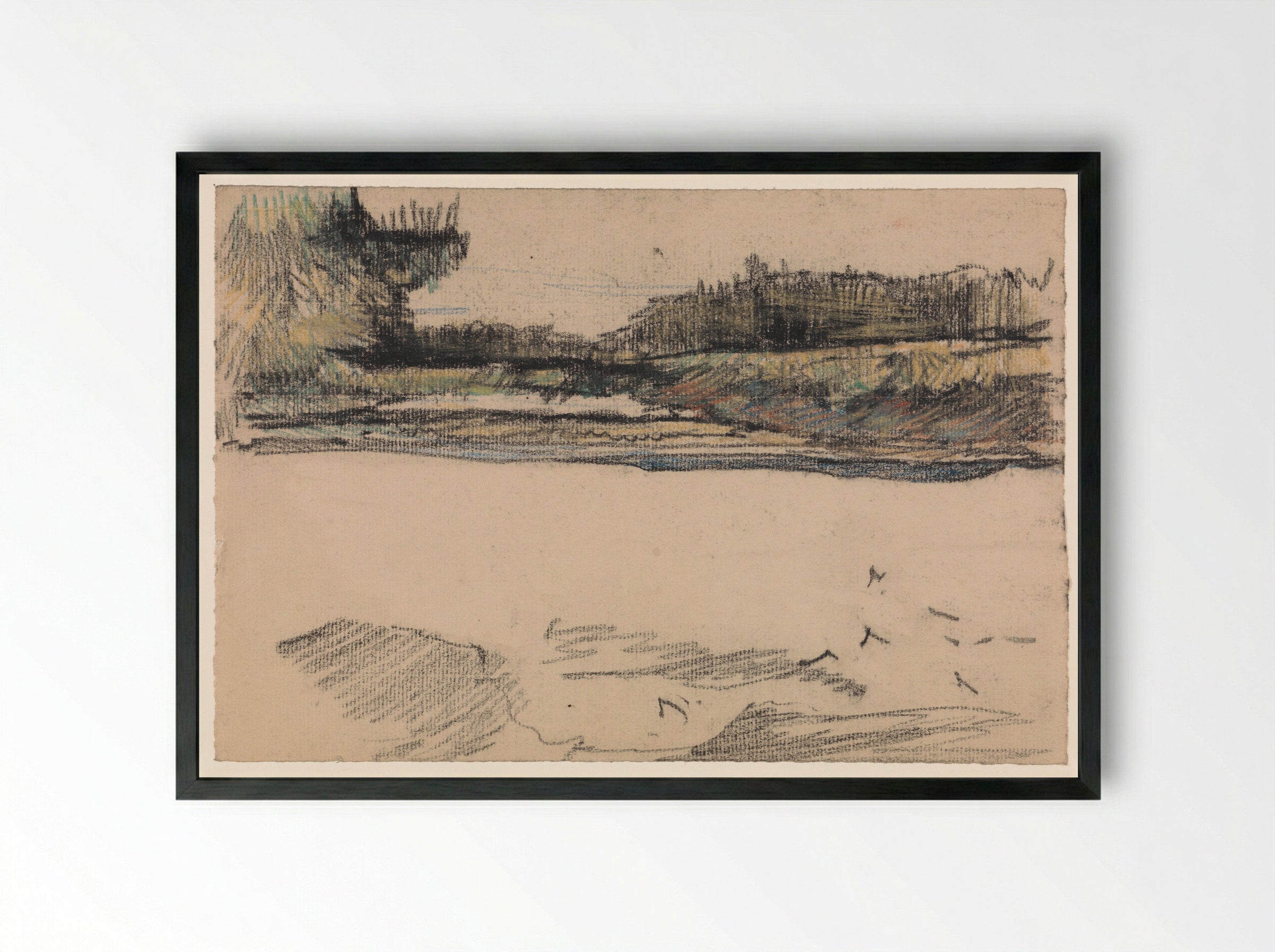 Heidelandschap (Heathland) - Edzard Koning - Framed Print Black