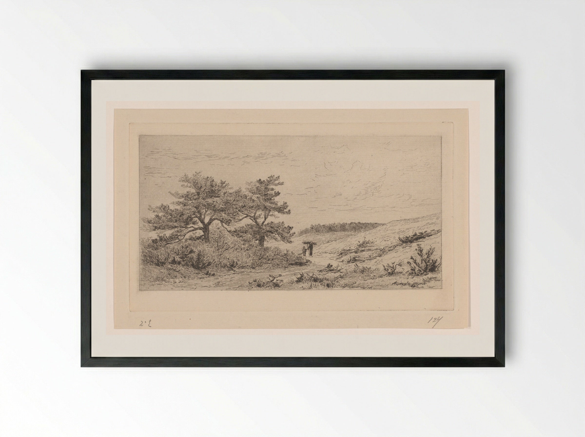 Heidelandschap bij Worth-Rheden - Carel Nicolaas Storm van 's-Gravesande - Framed Print Black