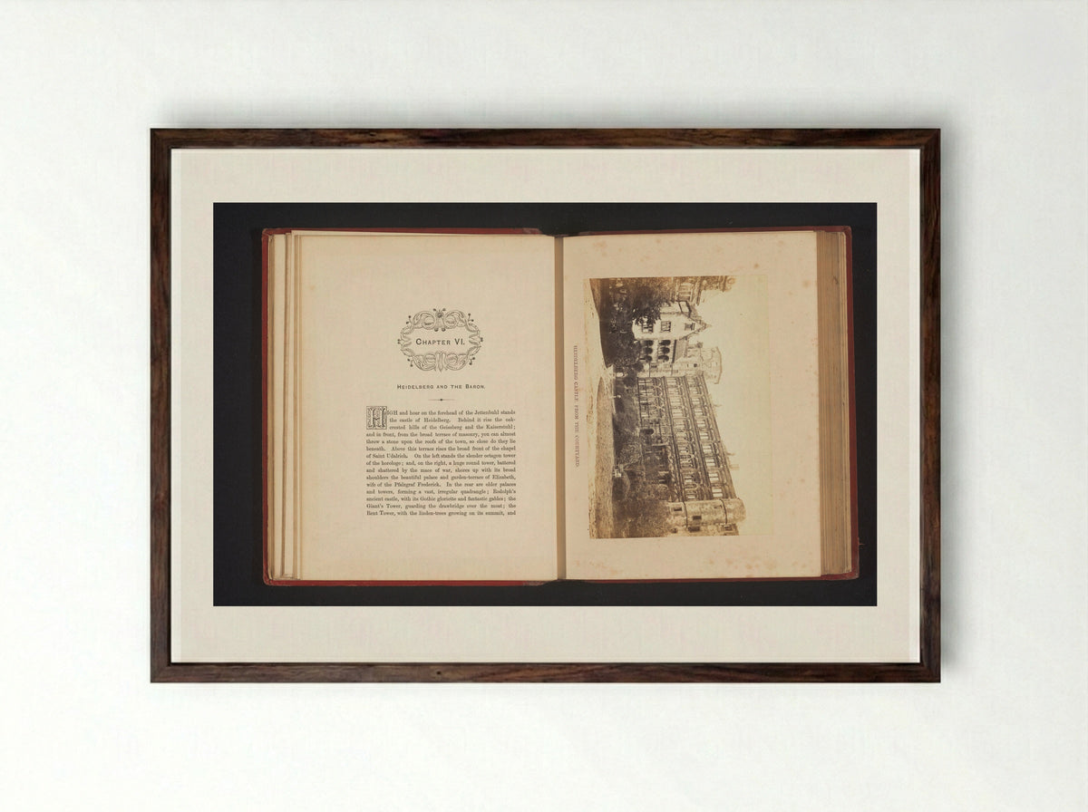 Heidelberg Castle from the Courtyard - Francis Frith - Framed Print Dark Wood
