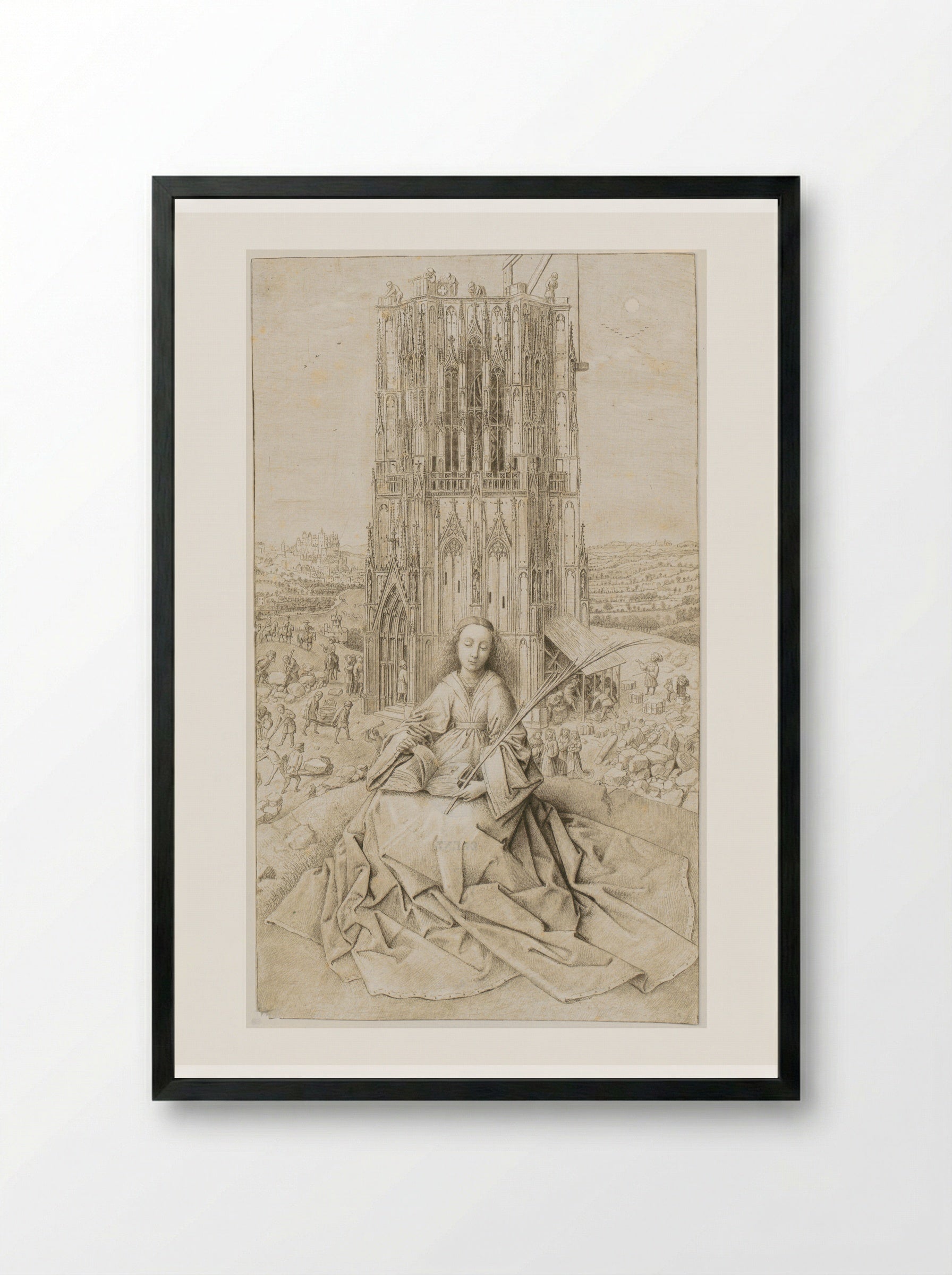 Heilige Barbara - Cornelis van Noorde - Framed Print Black