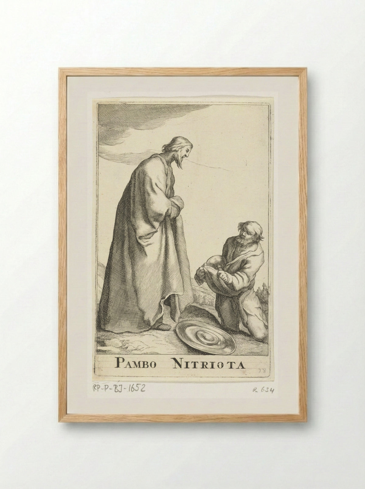 Heilige Pambo van Nitria - Frederick Bloemaert - Framed Print Wood