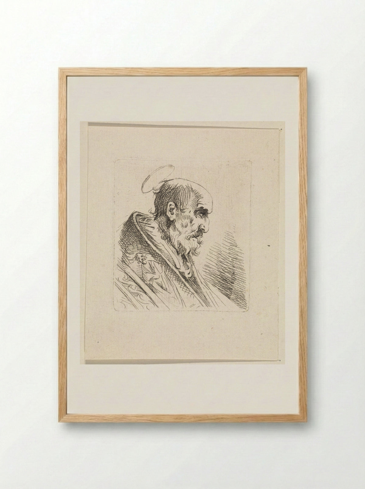 Heilige met nimbus - Henricus Turken - Framed Print Wood