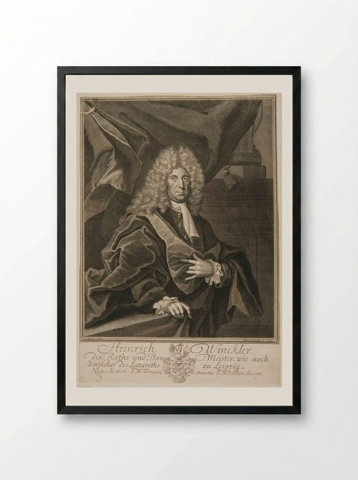 Heinrich Winckler - Johann Martin Bernigeroth - Framed Print Black